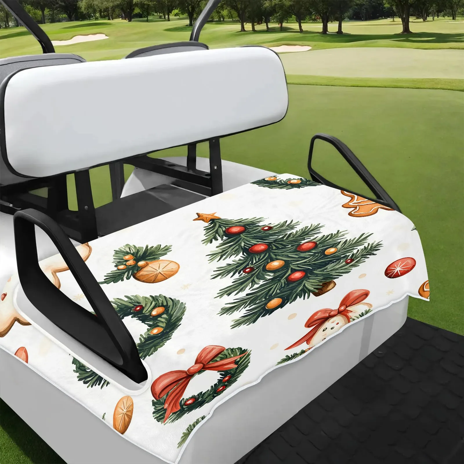 Tiveruda Gingerbread Golf Cart Seat Cover, 51 x 31 in