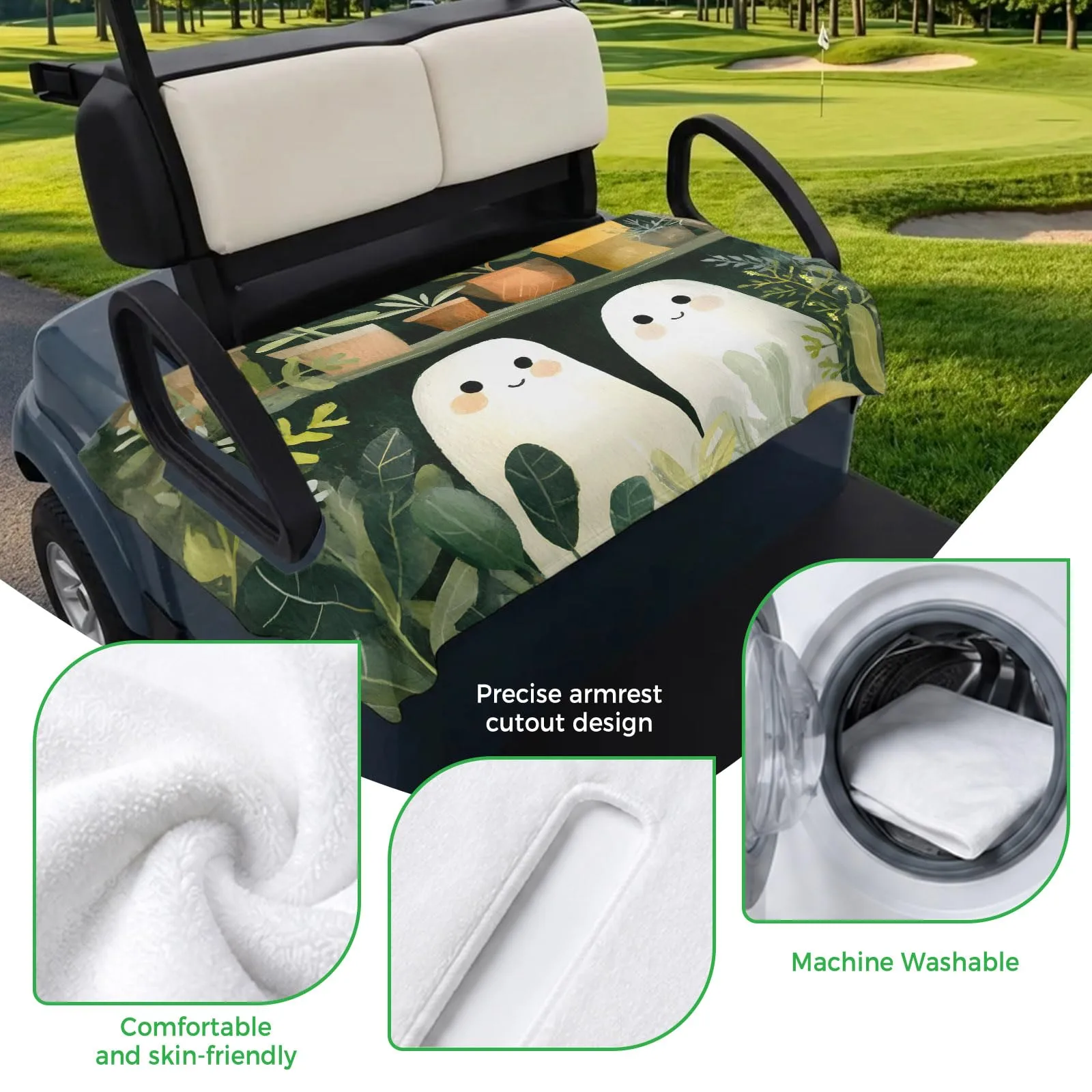 Trosturdspn Ghost Golf Cart Seat Towel Blanket 51 x 31 in image 3