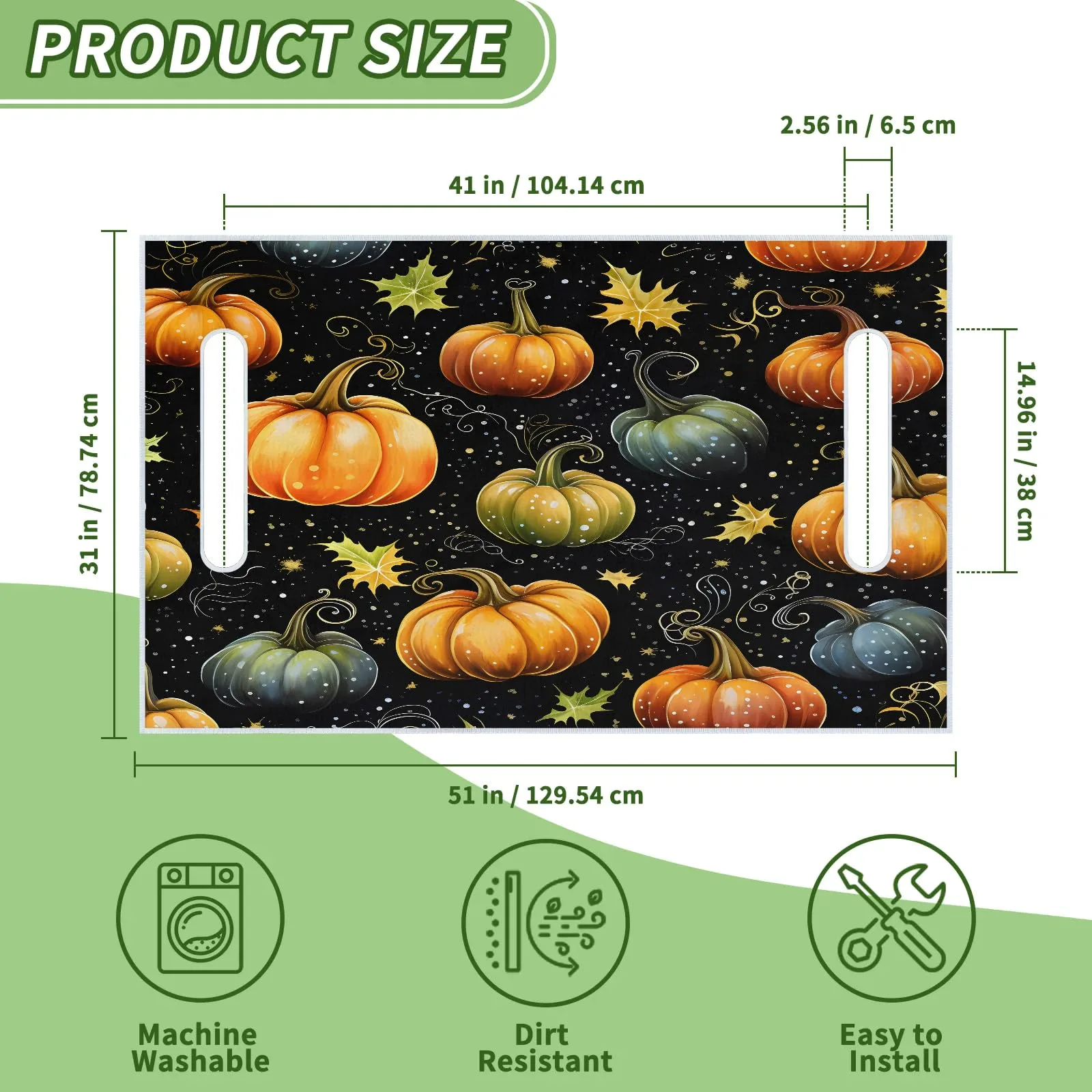 Tiveruda Halloween Pumpkin Golf Cart Seat Cover 51 x 31 image 2