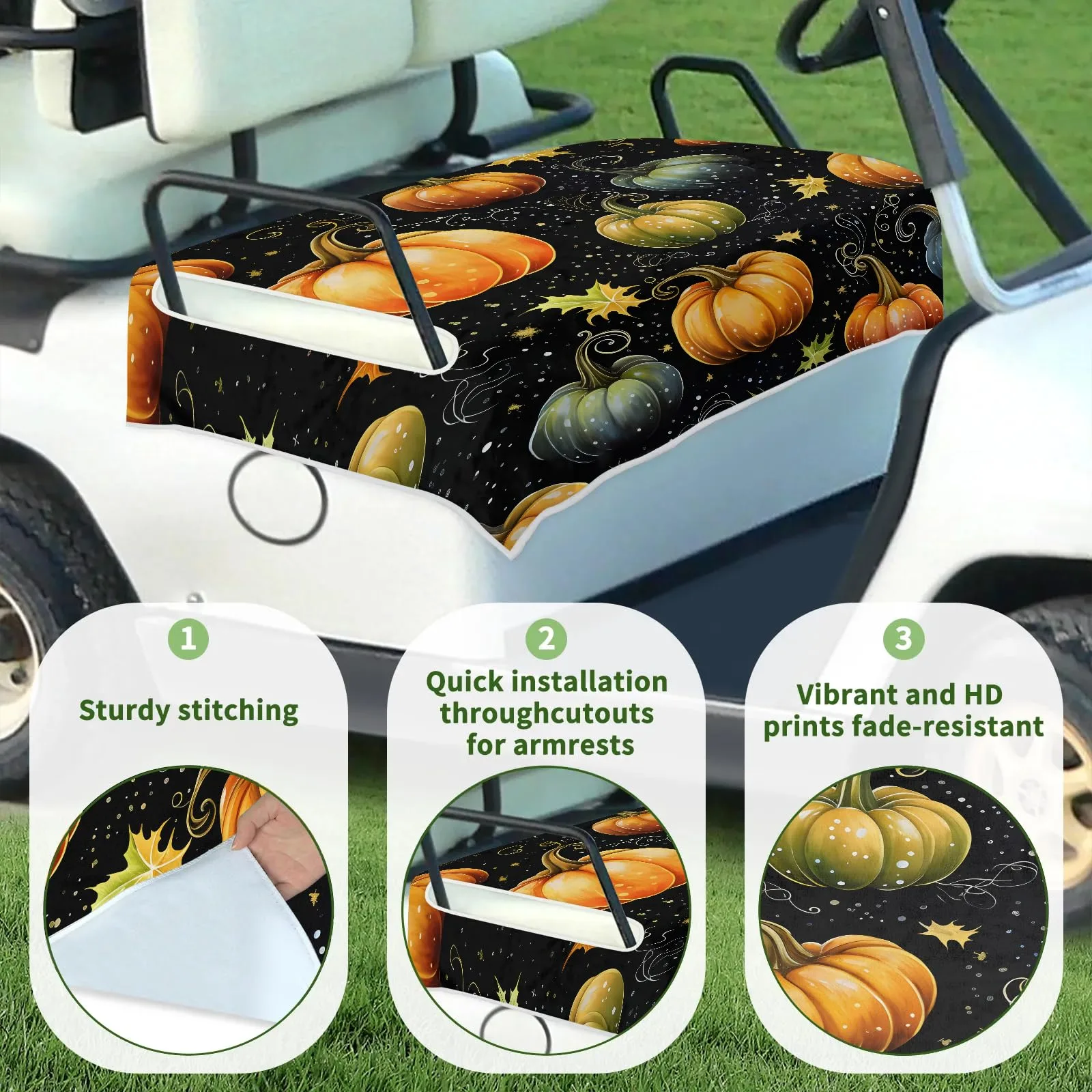 Tiveruda Halloween Pumpkin Golf Cart Seat Cover 51 x 31 image 3