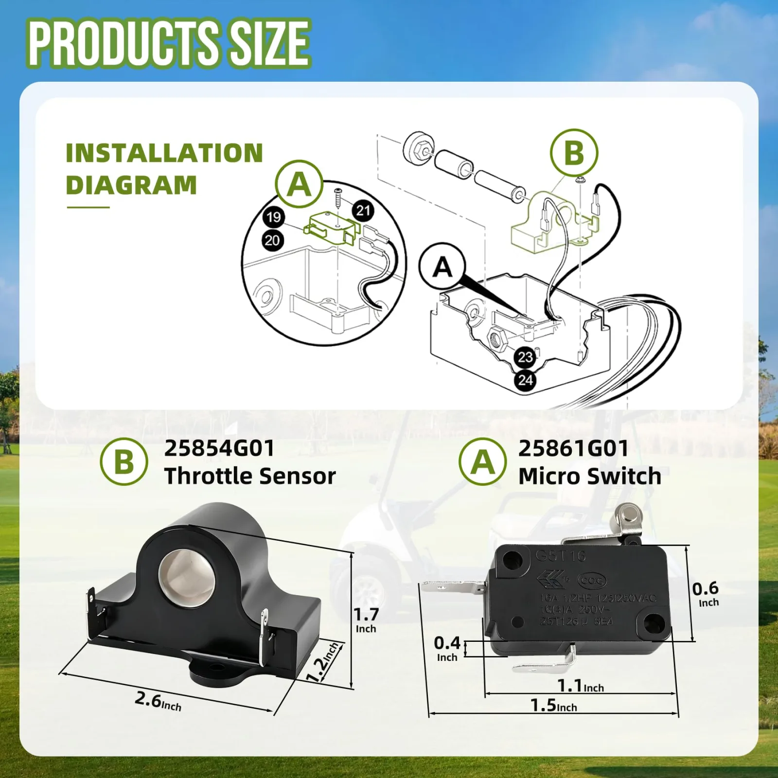 Reltvo Throttle Repair Kit for E-Z-GO TXT 1994+ image 3