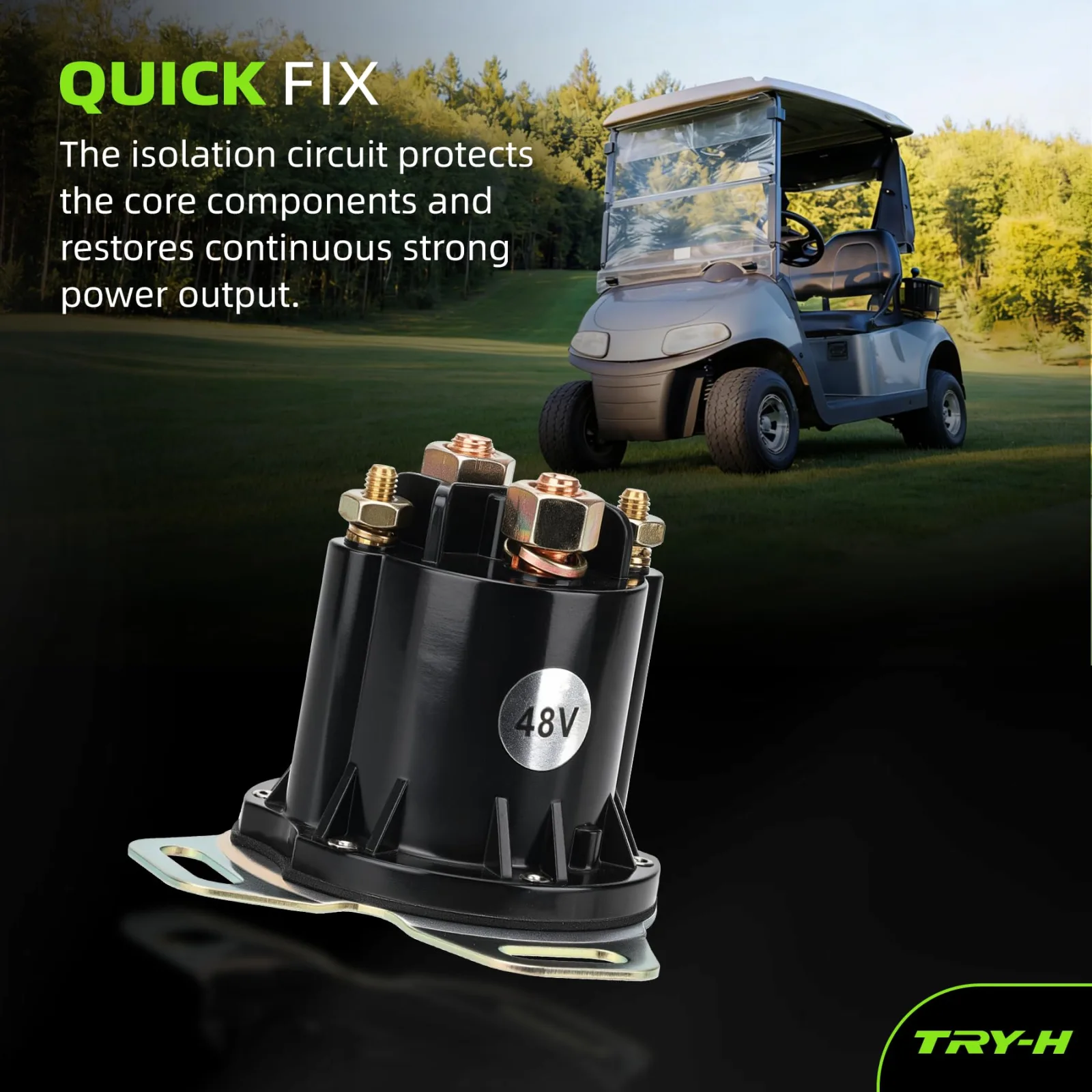 Try-H 624317 Solenoid for E-Z-GO RXV 48V Golf Cart image 4