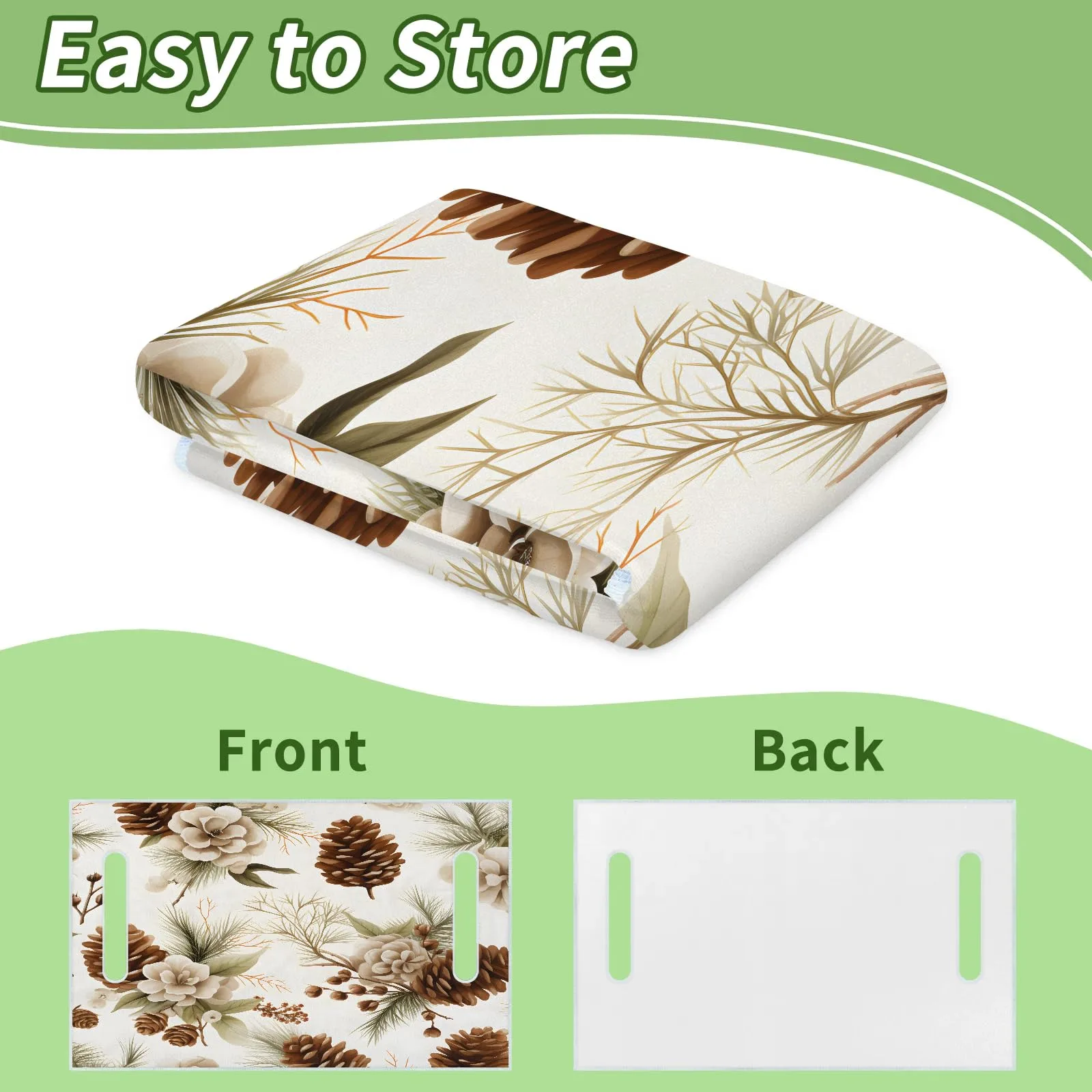 Tiveruda Christmas Floral Pine 51" x 31" Golf Cart Seat Cover image 4