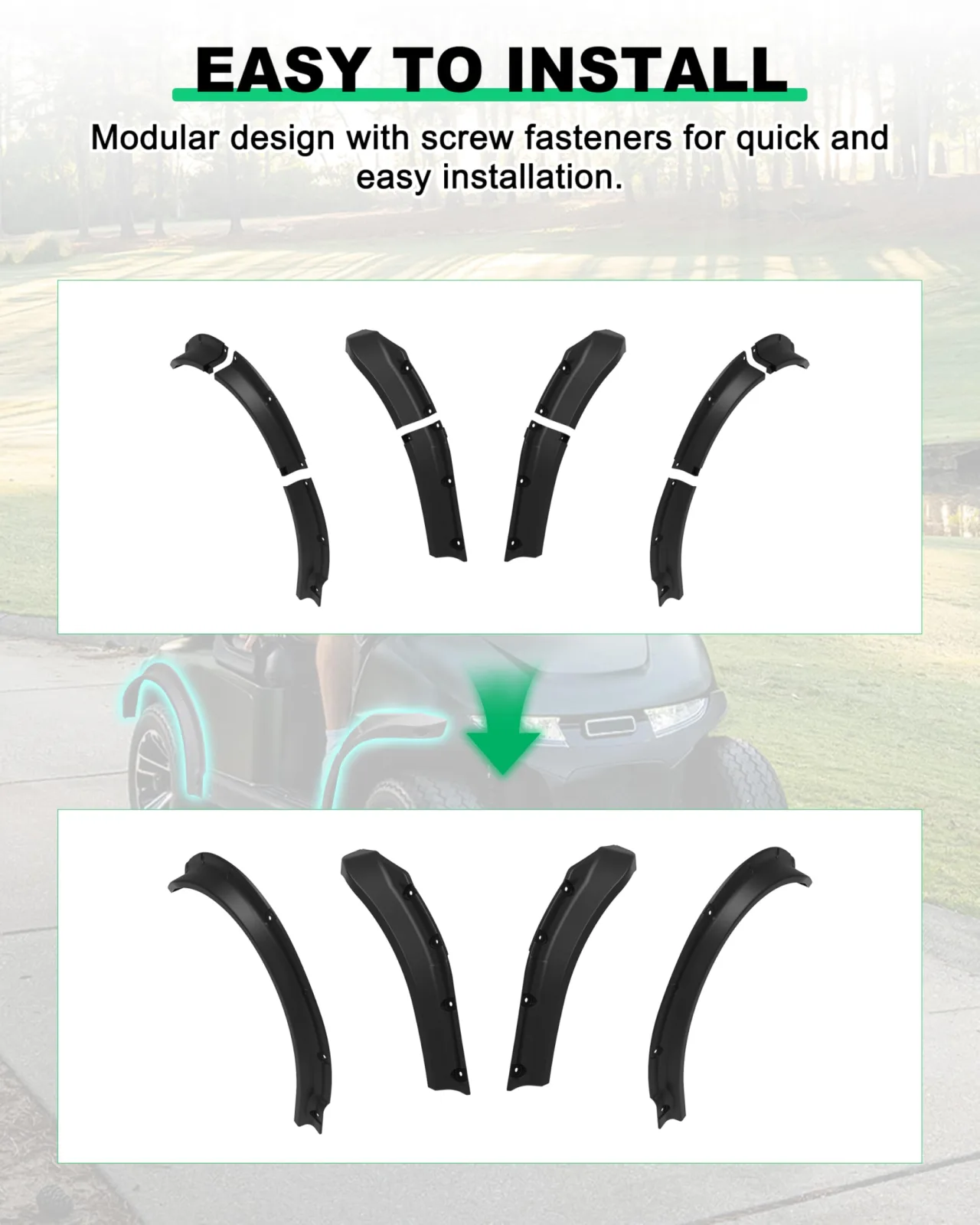 LDETXY Fender Flares for 2025 E-Z-GO RXV Valor image 4