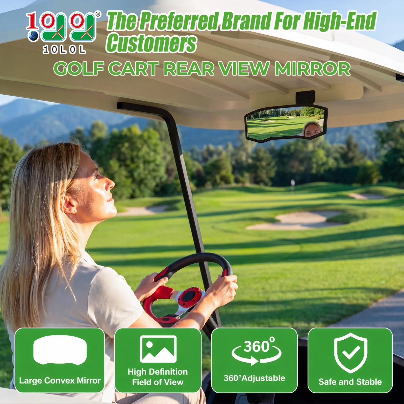 10L0L ACC-SY-H Golf Cart Rear View Mirror image 2