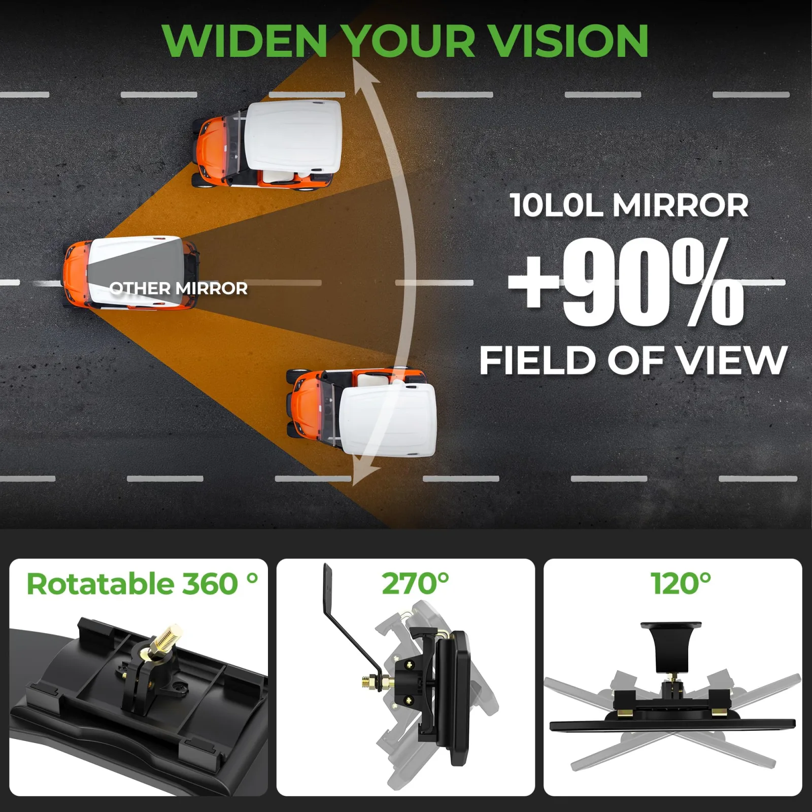 10L0L ACC-SY-H Golf Cart Rear View Mirror image 4