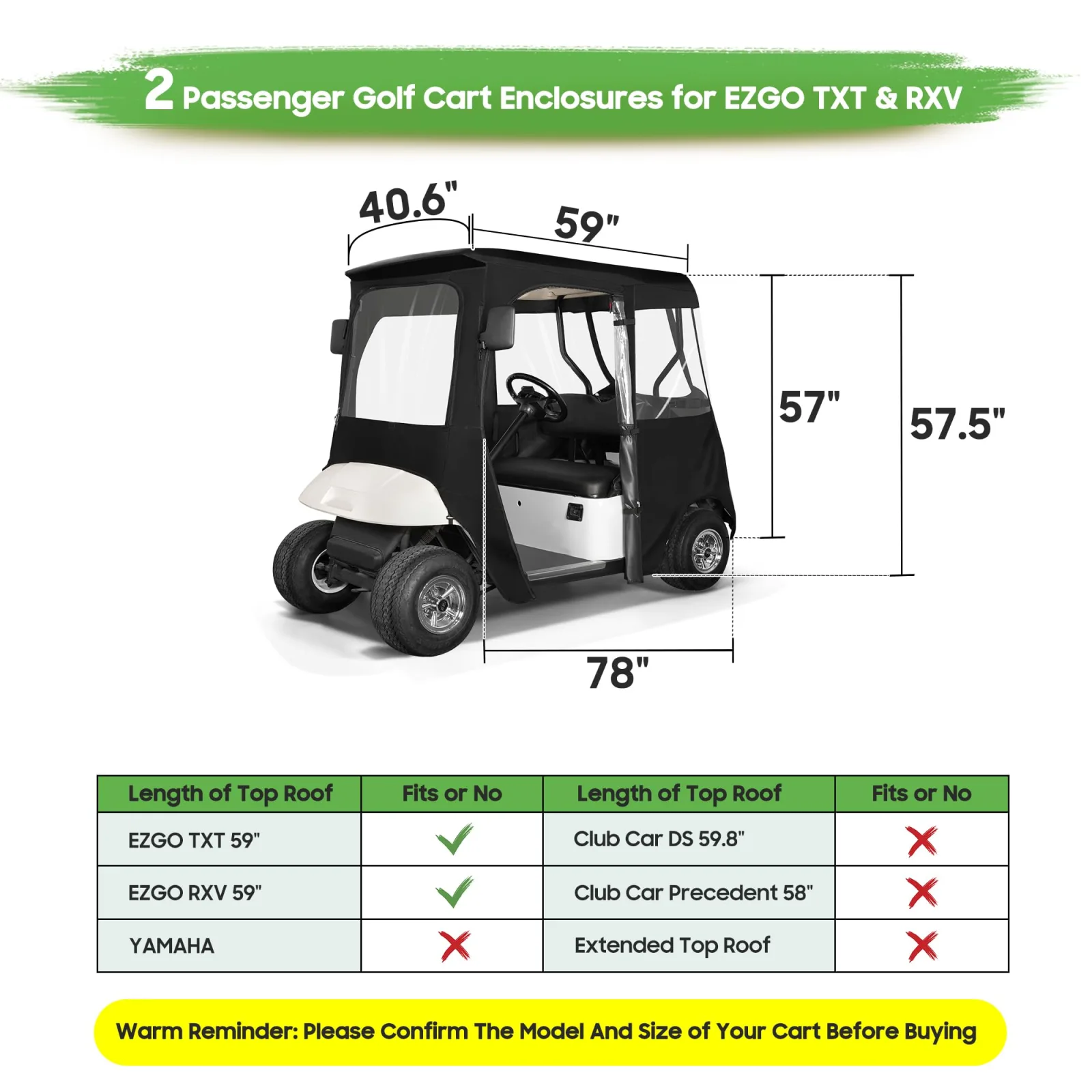 10L0L E-Z-GO TXT/RXV Golf Cart Driving Enclosure image 3