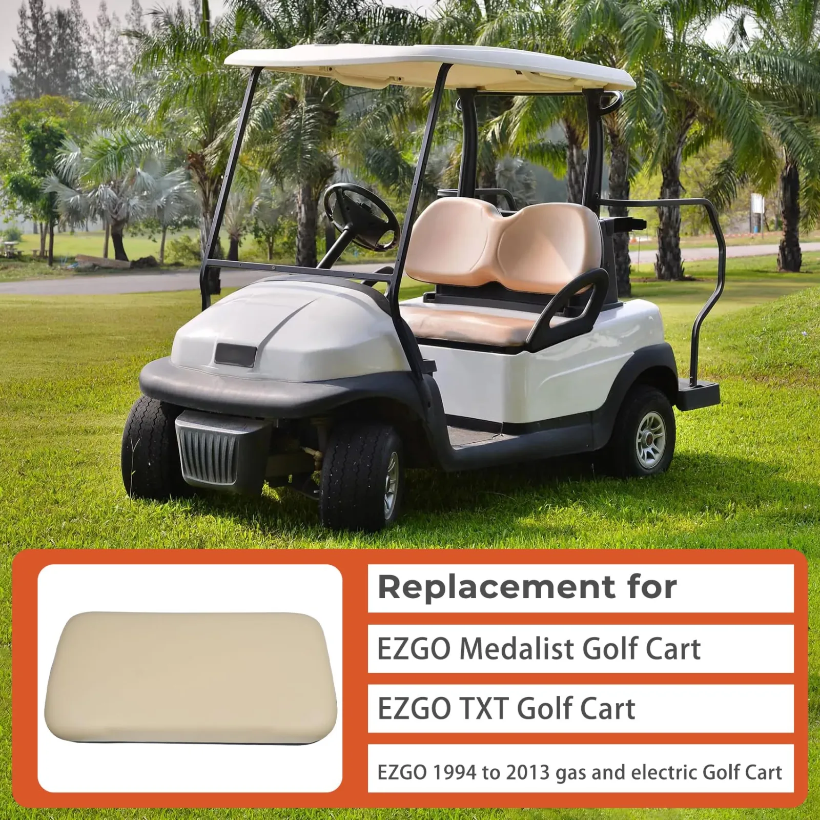 labwork Brown Front Seat Cushion for E-Z-GO Medalist/TXT image 2