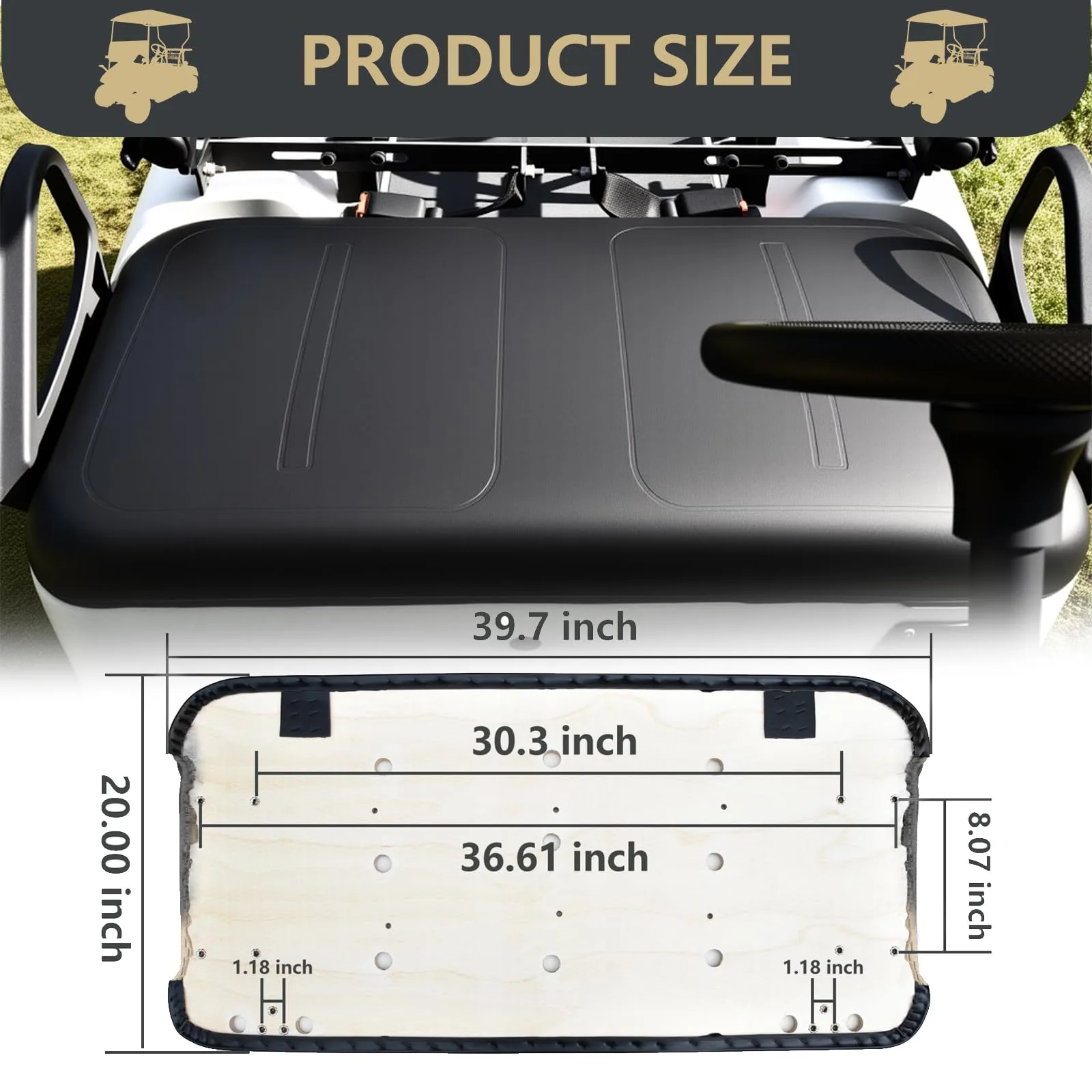 Shu-Ran Front Seat Bottom for E-Z-GO TXT/Medalist 1994-2013 image 4