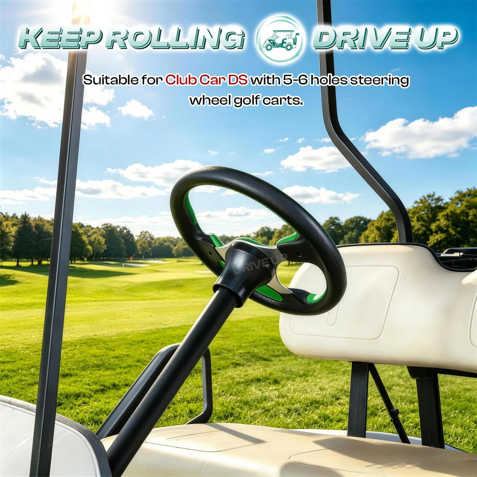 DRIVE UP 34-Spline Steering Wheel Adapter for Club Car DS (5/6-Hole) image 2