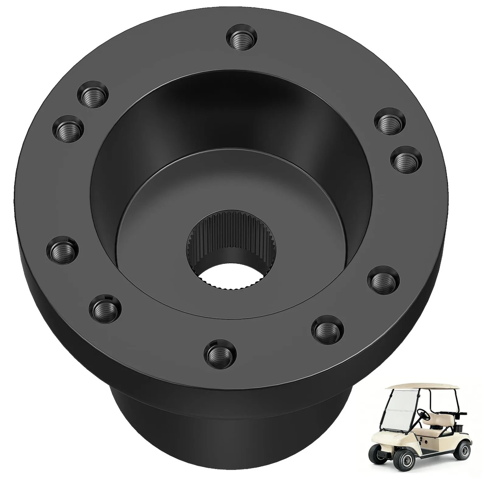 DRIVE UP 34-Spline Steering Wheel Adapter for Club Car DS (5/6-Hole)