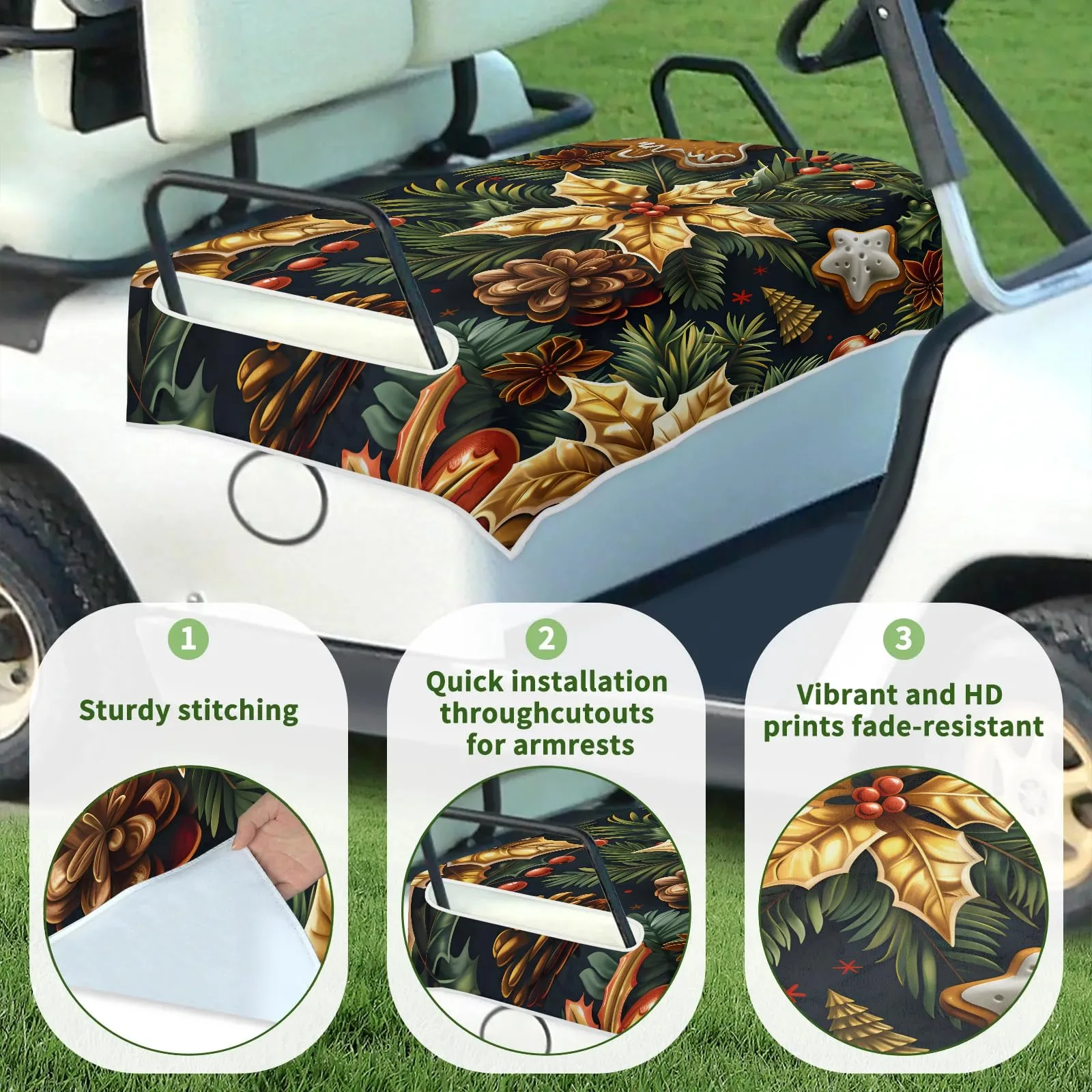 Tiveruda Golf Cart Seat Cover for Double Seats, 51 x 31 in image 3