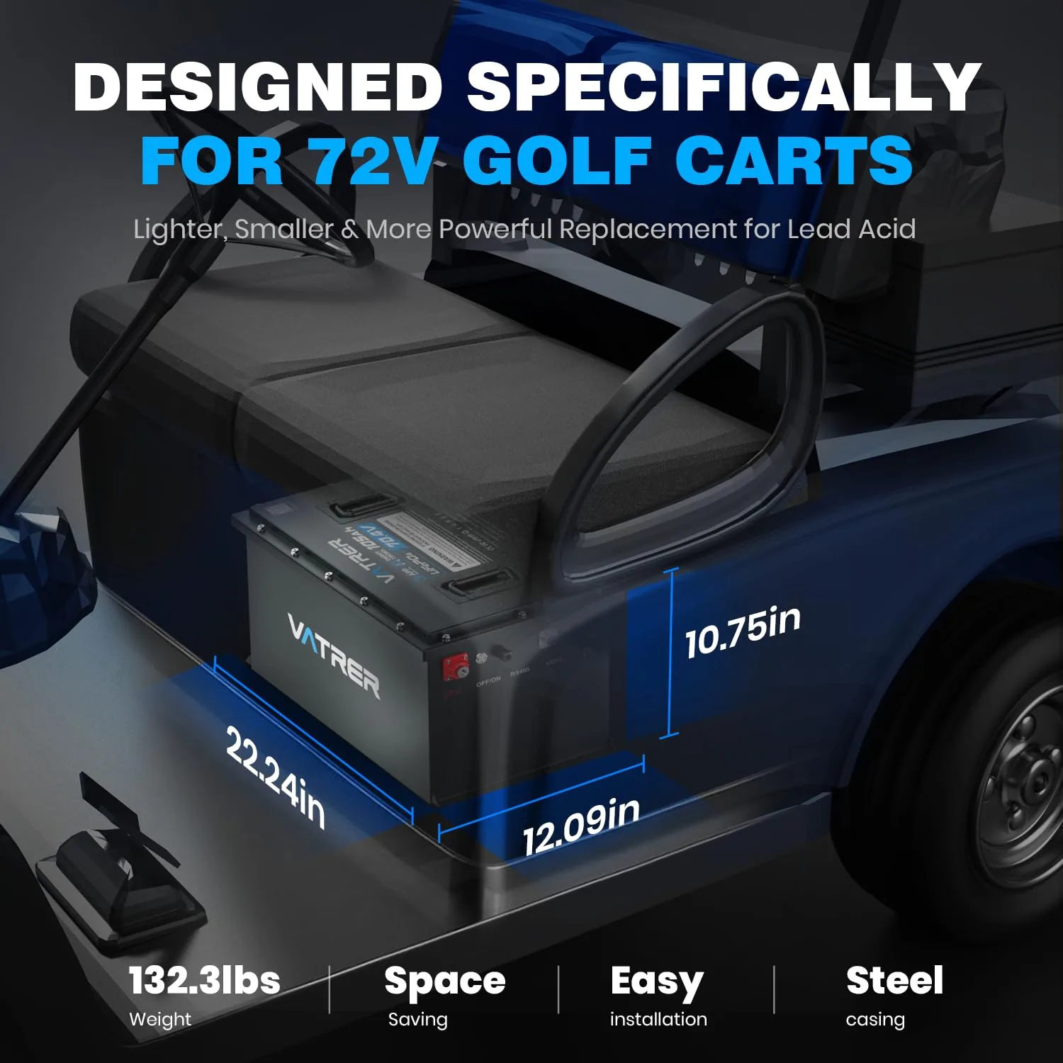 VATRER POWER 70.4V 105Ah Golf Cart Lithium Battery image 3