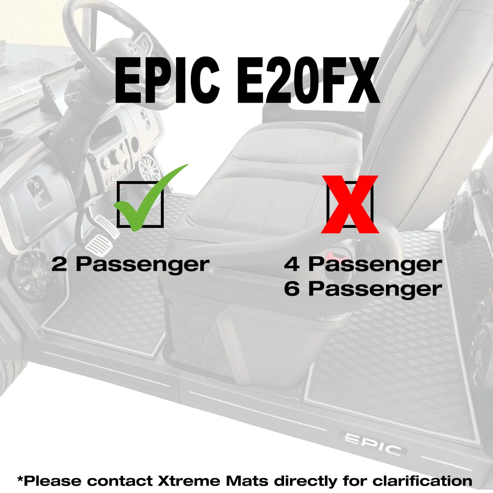 Xtreme Rubber Floor Mat for EPIC E20FX, Grey Trim image 3