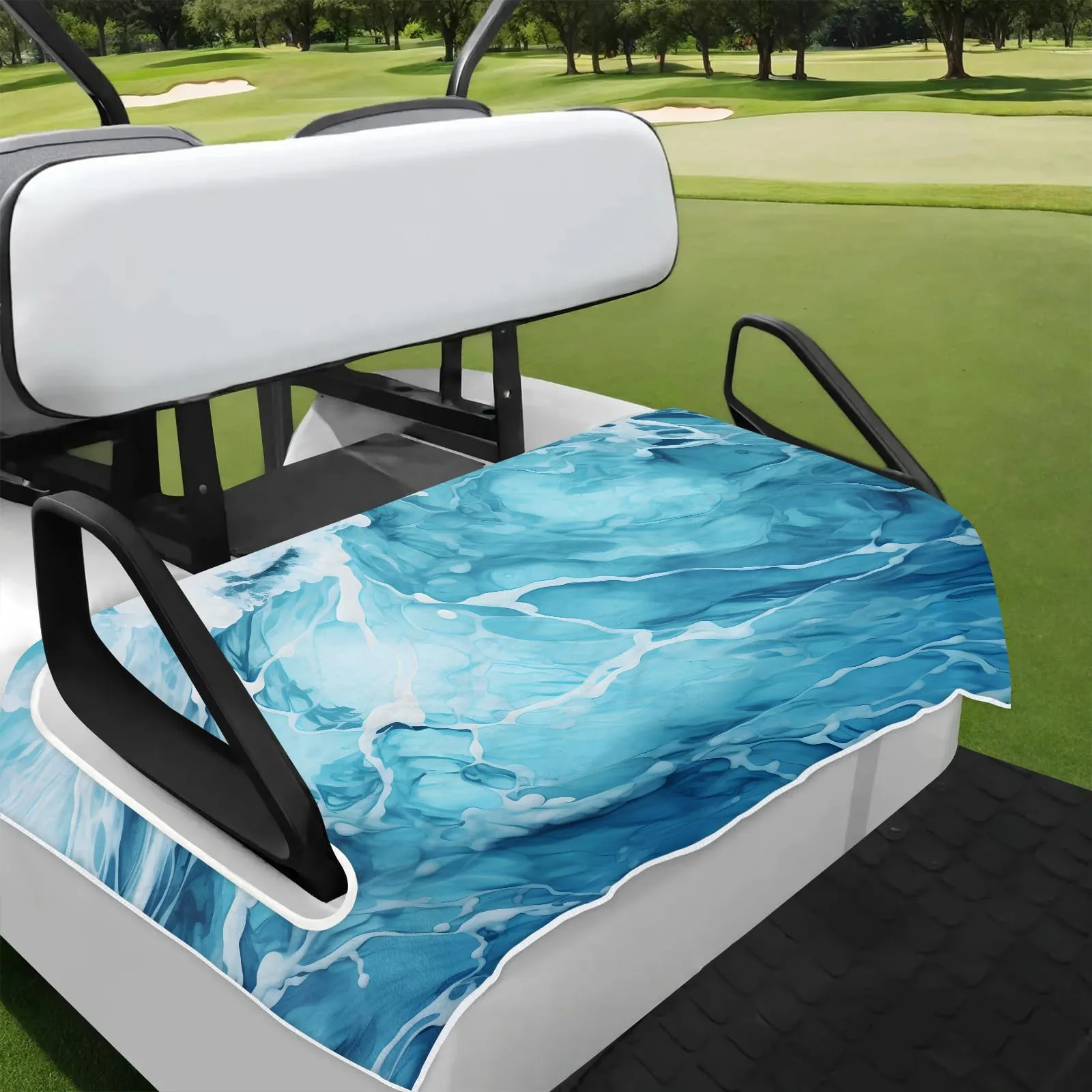 Tiveruda Ocean Wave Golf Cart Seat Cover, 51 x 31 in