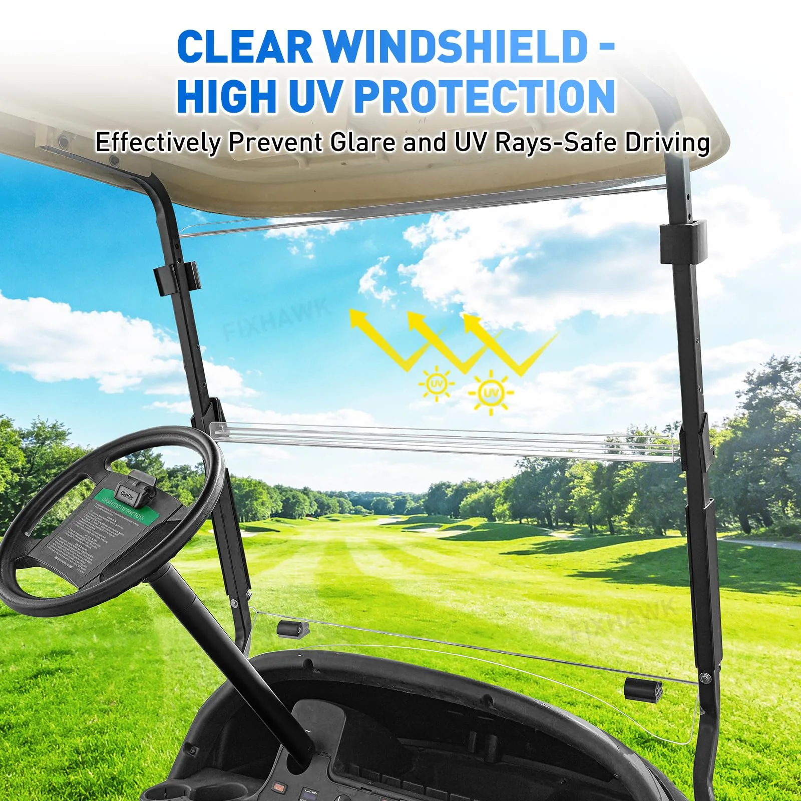FIXHAWK FK-0088 Club Car Golf Cart Windshield image 2