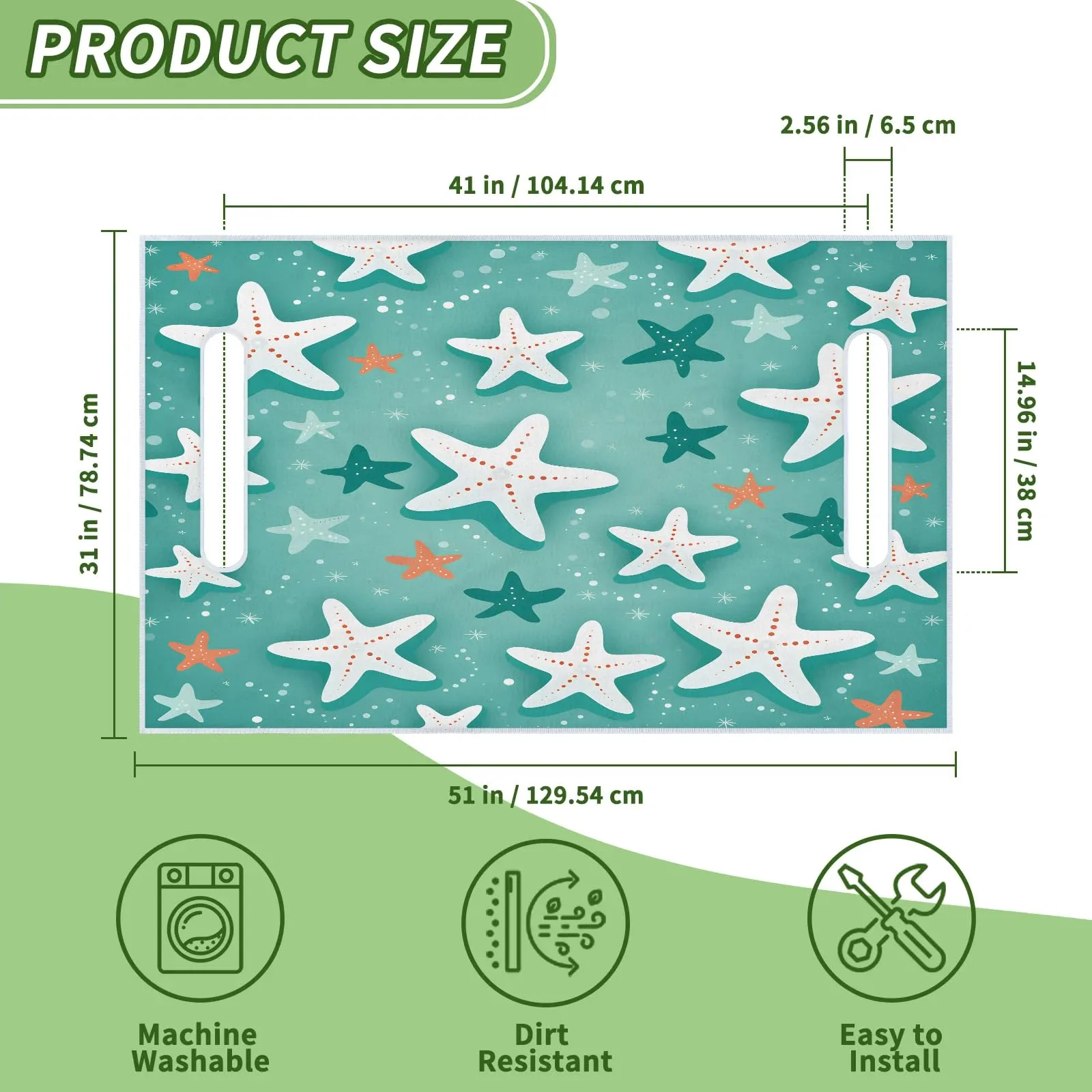 Tiveruda Sea Starfish Golf Cart Seat Cover, 51 x 31 in image 2