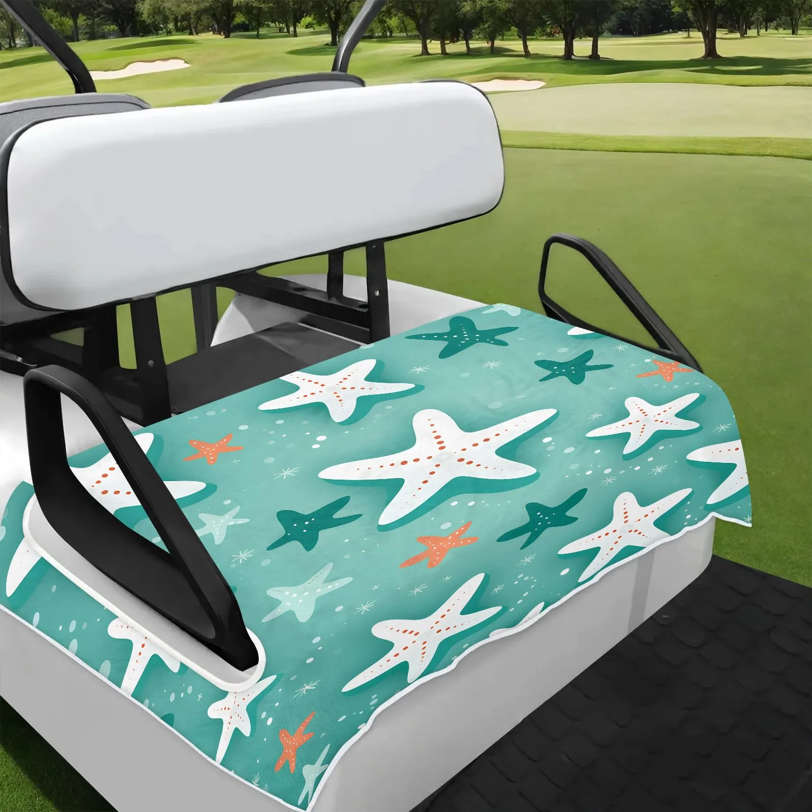 Tiveruda Sea Starfish Golf Cart Seat Cover, 51 x 31 in