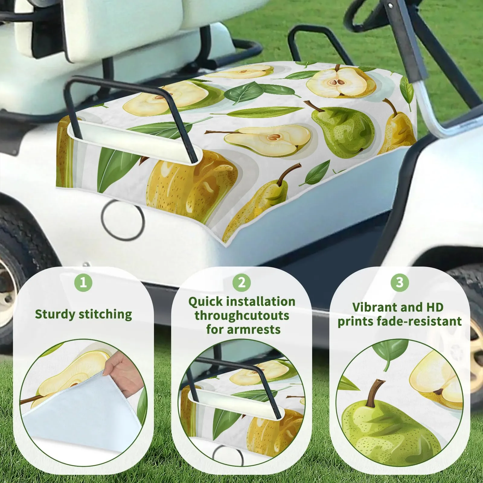 Tiveruda Golf Cart Seat Cover for Double Seats image 3