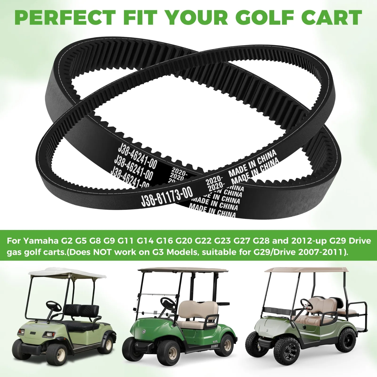 10L0L Yamaha Golf Cart Starter Generator & Drive Belt Kit image 4