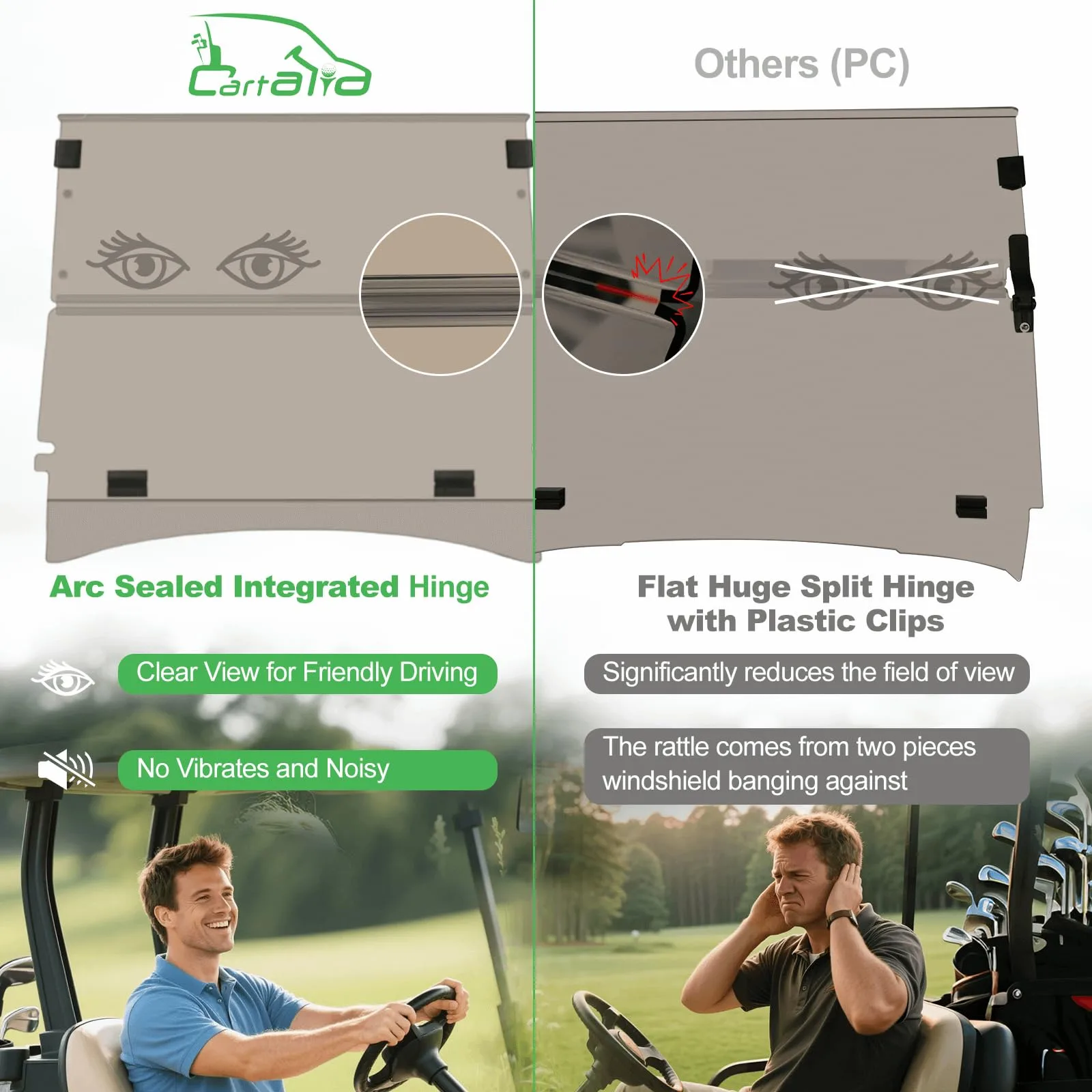 Cartalia EZTR93 Windshield for 2014-Up E-Z-GO TXT image 4