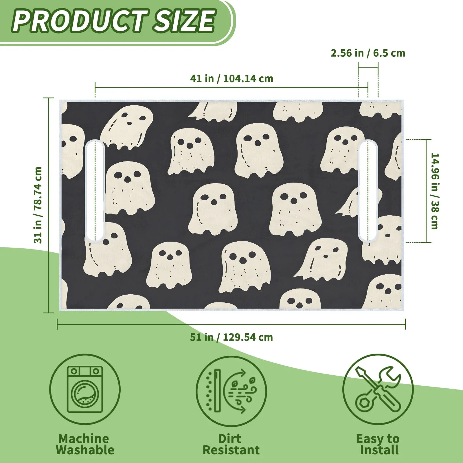 Tiveruda Halloween Boo Golf Cart Seat Cover 51 x 31 in image 2