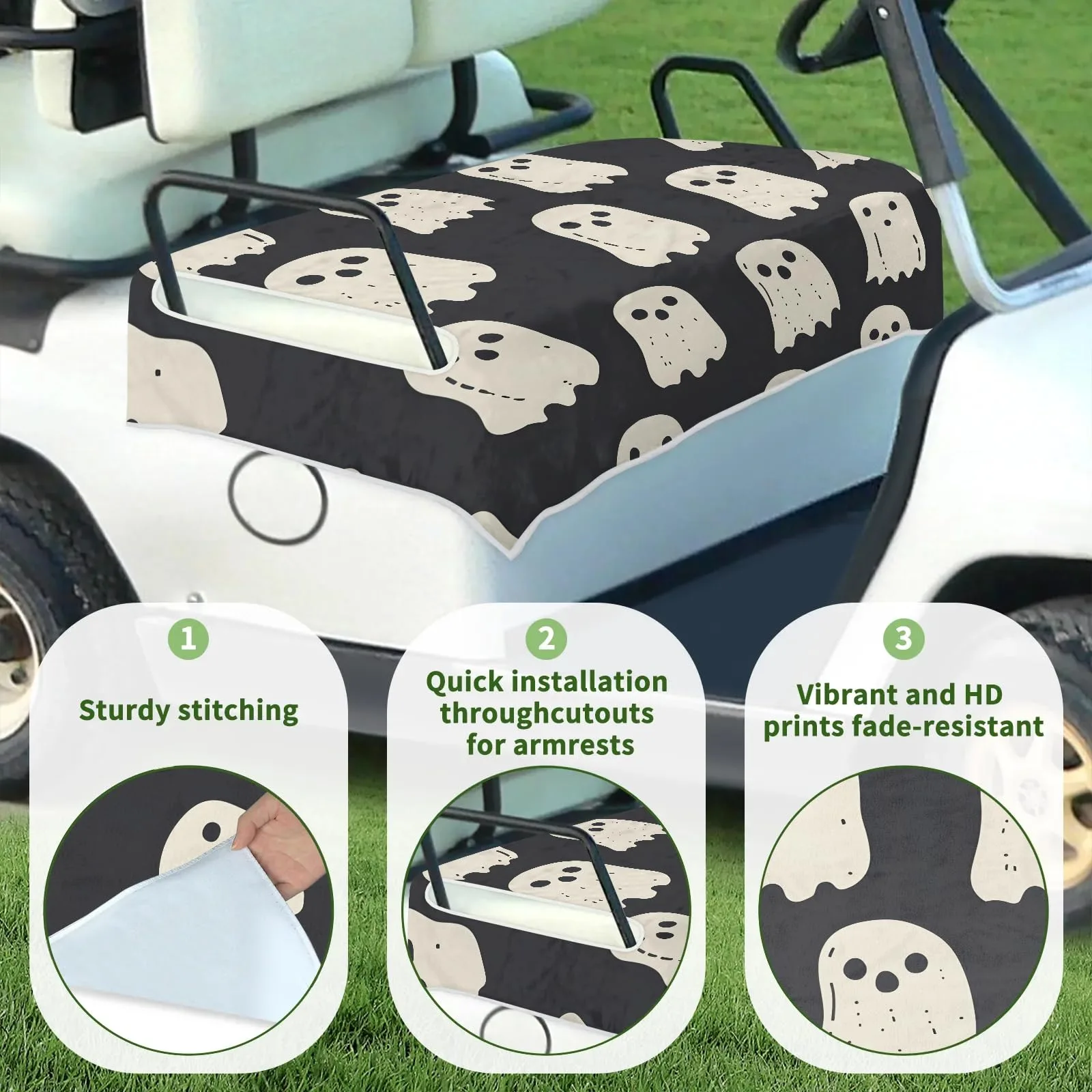 Tiveruda Halloween Boo Golf Cart Seat Cover 51 x 31 in image 3