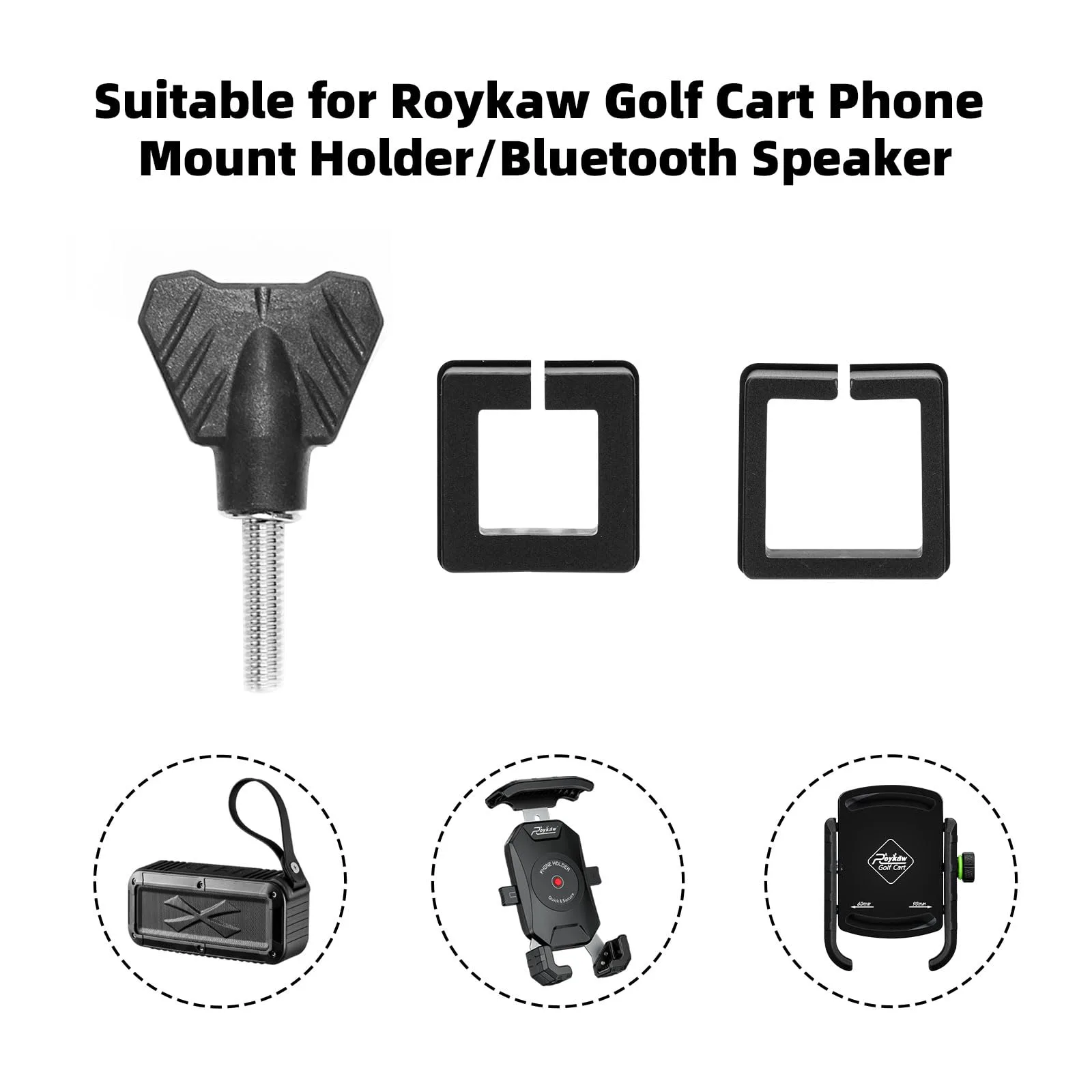 Roykaw Golf Cart Phone Mount Washers and Knob image 2