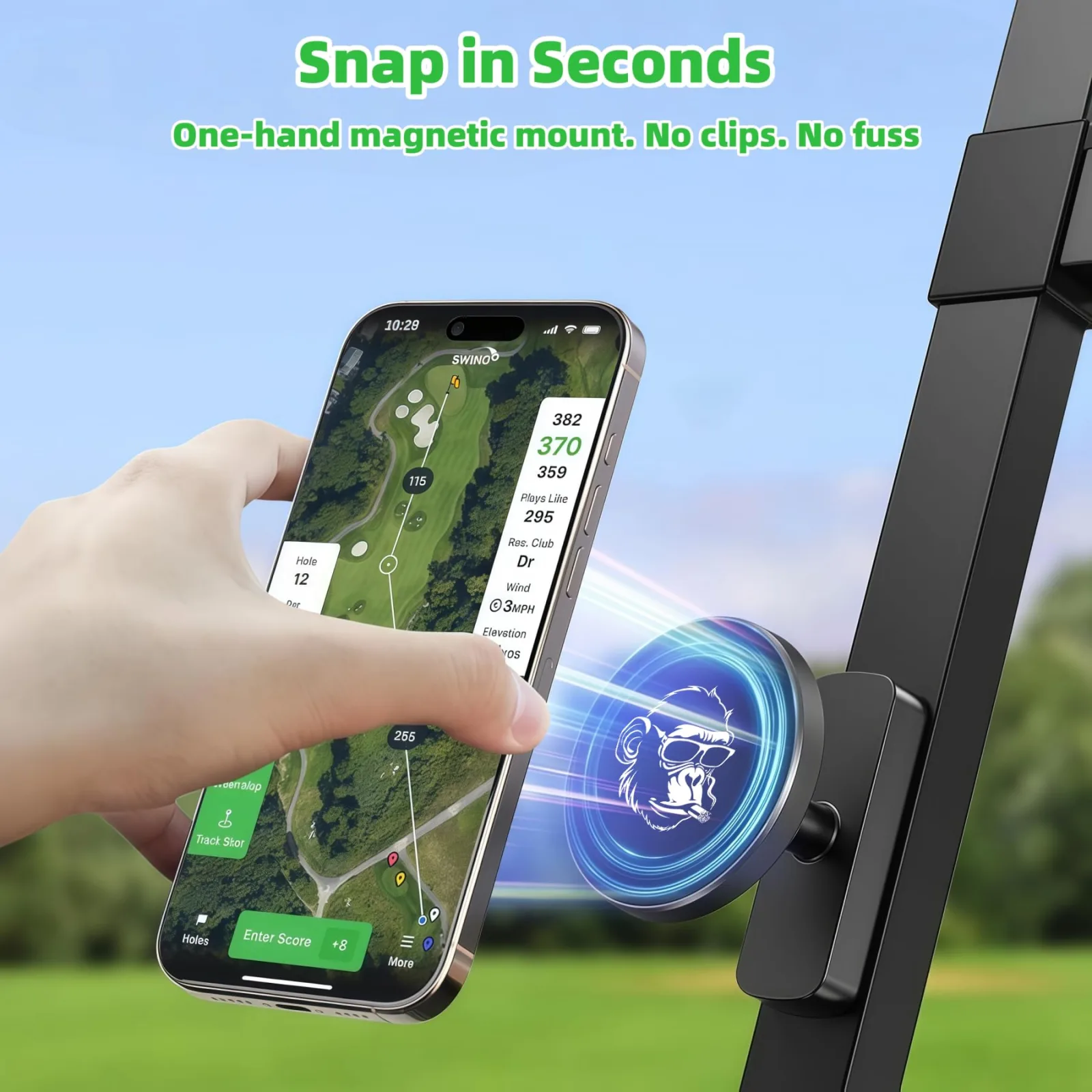 Gorilla Magnetic Golf Cart Phone Holder for iPhone 12–17 image 2