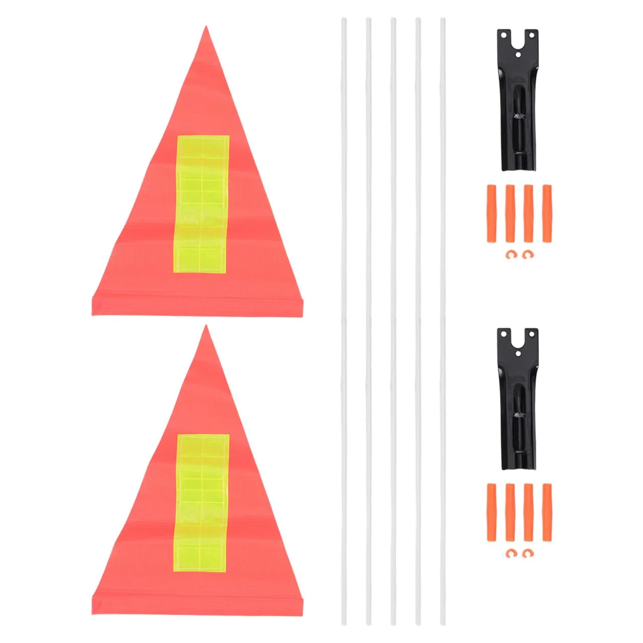 VANZACK Red Reflective Safety Flag Kit for Golf Carts, Bikes & Scooters