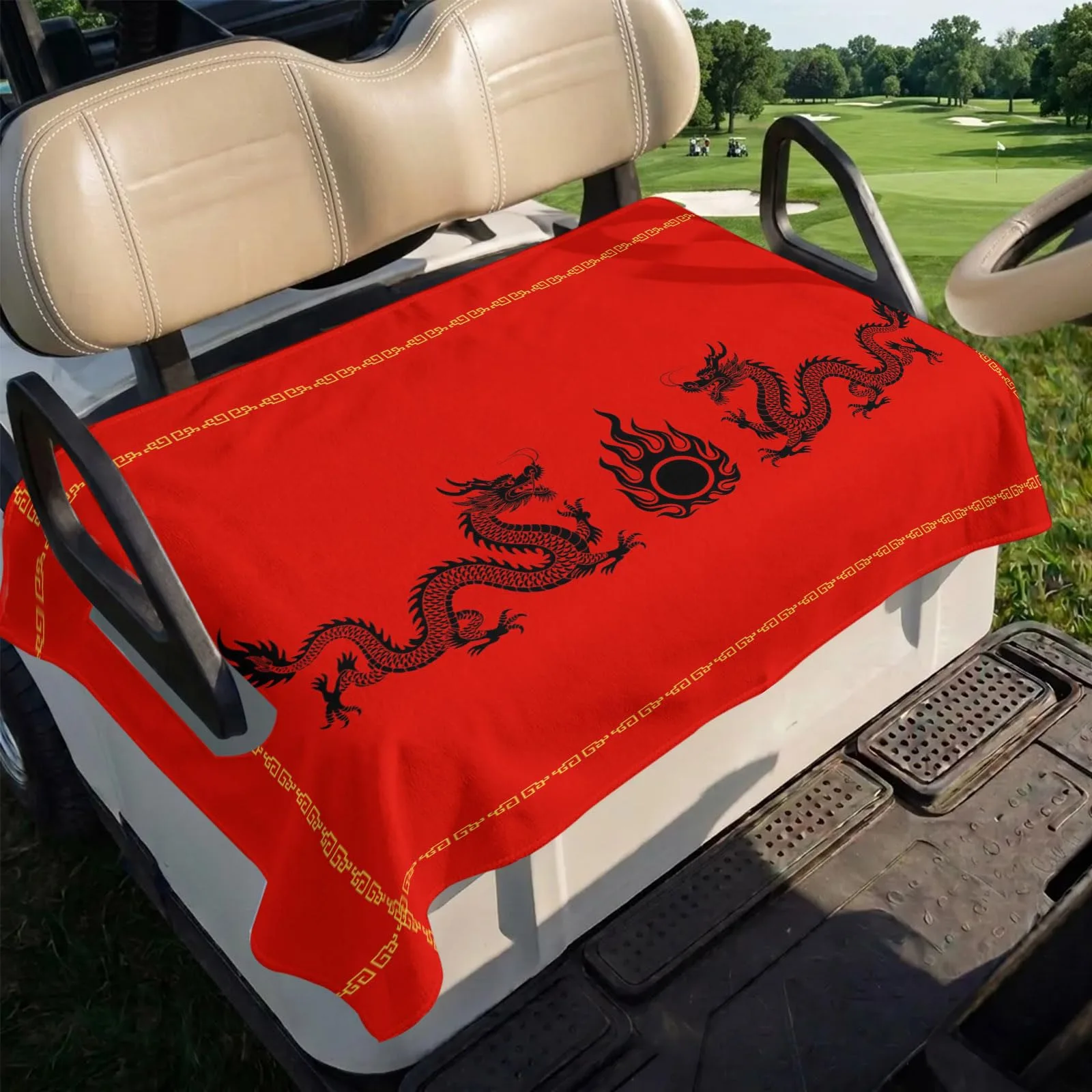 Trosturdspn Golf Cart Seat Cover Blanket, Red, 51 x 31 in image 4