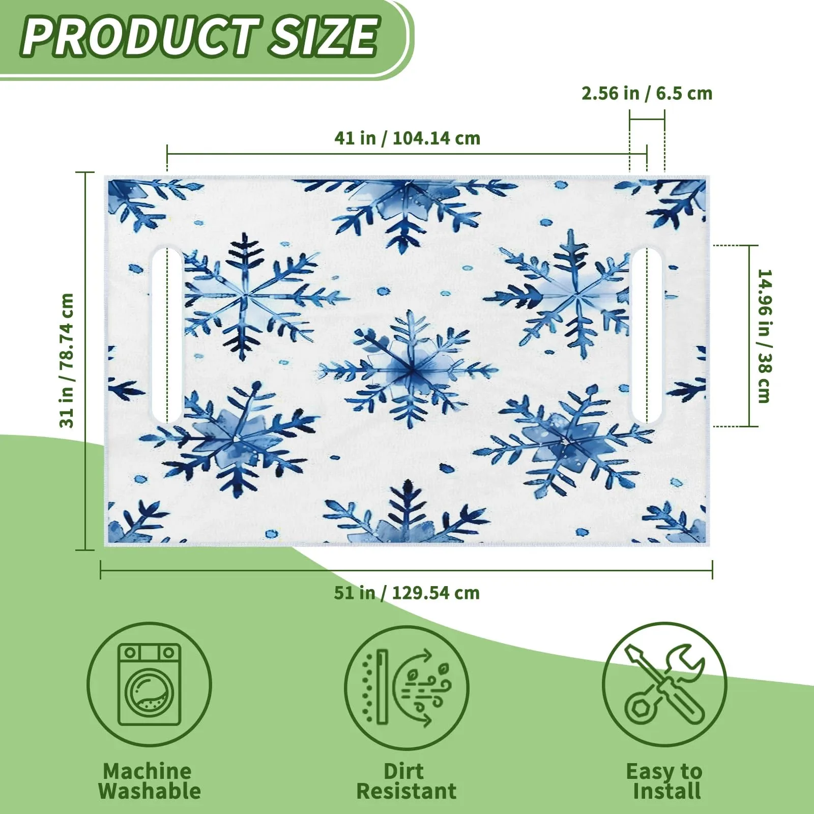 Tiveruda Blue Christmas Snowflake Golf Cart Seat Cover image 2