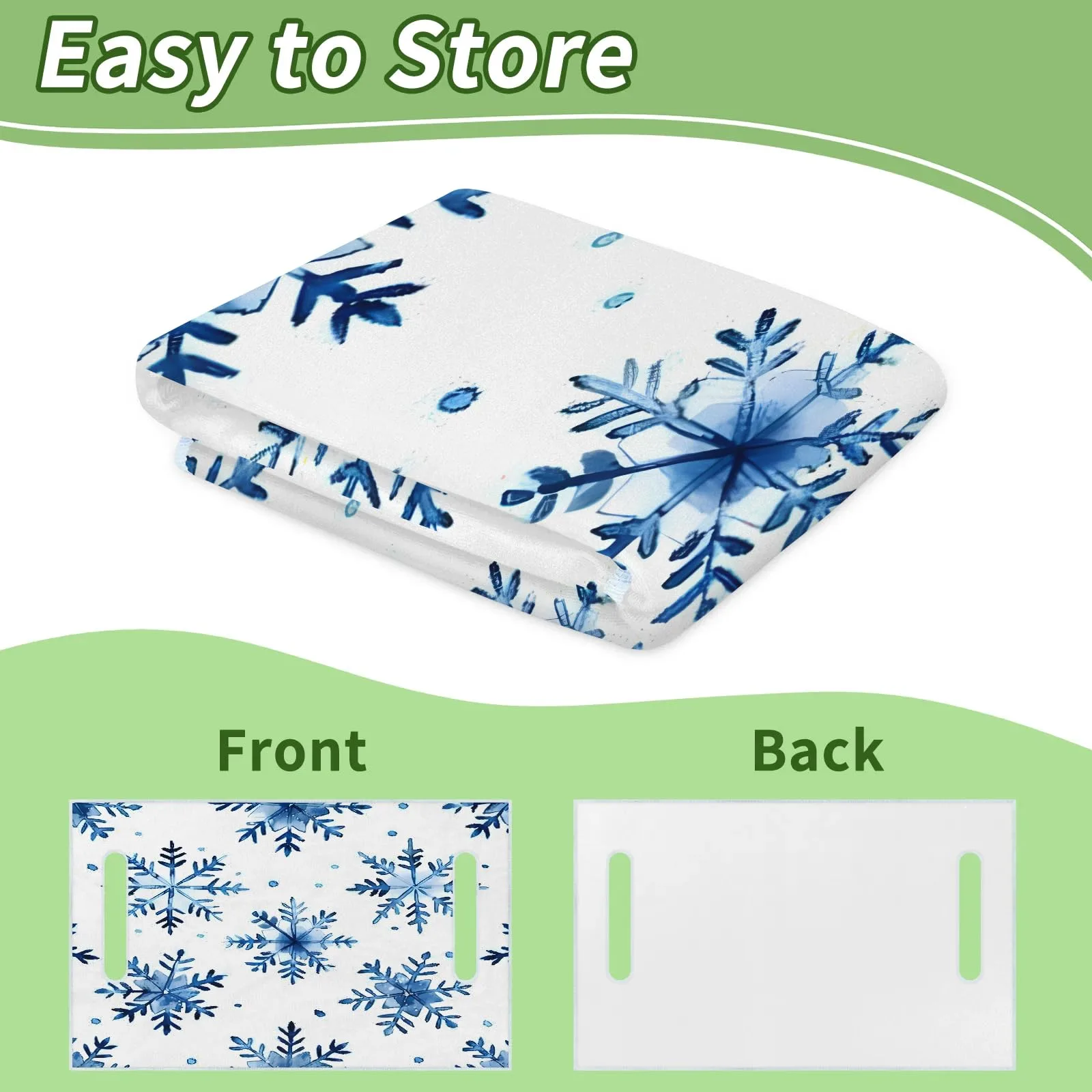 Tiveruda Blue Christmas Snowflake Golf Cart Seat Cover image 4
