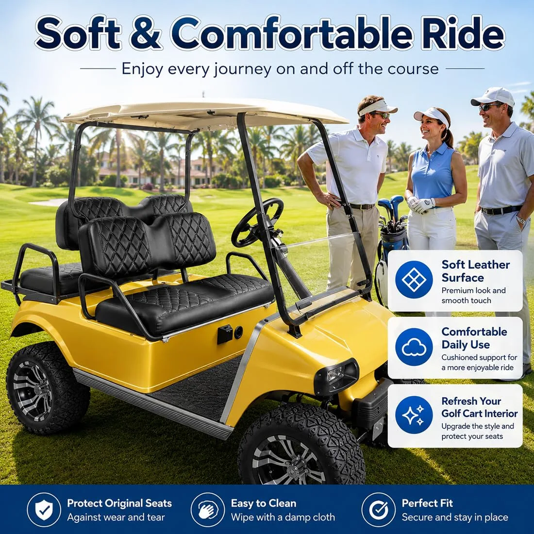 KJTYSDM Seat Covers for Cushman Shuttle 4, 1999-2026 image 2