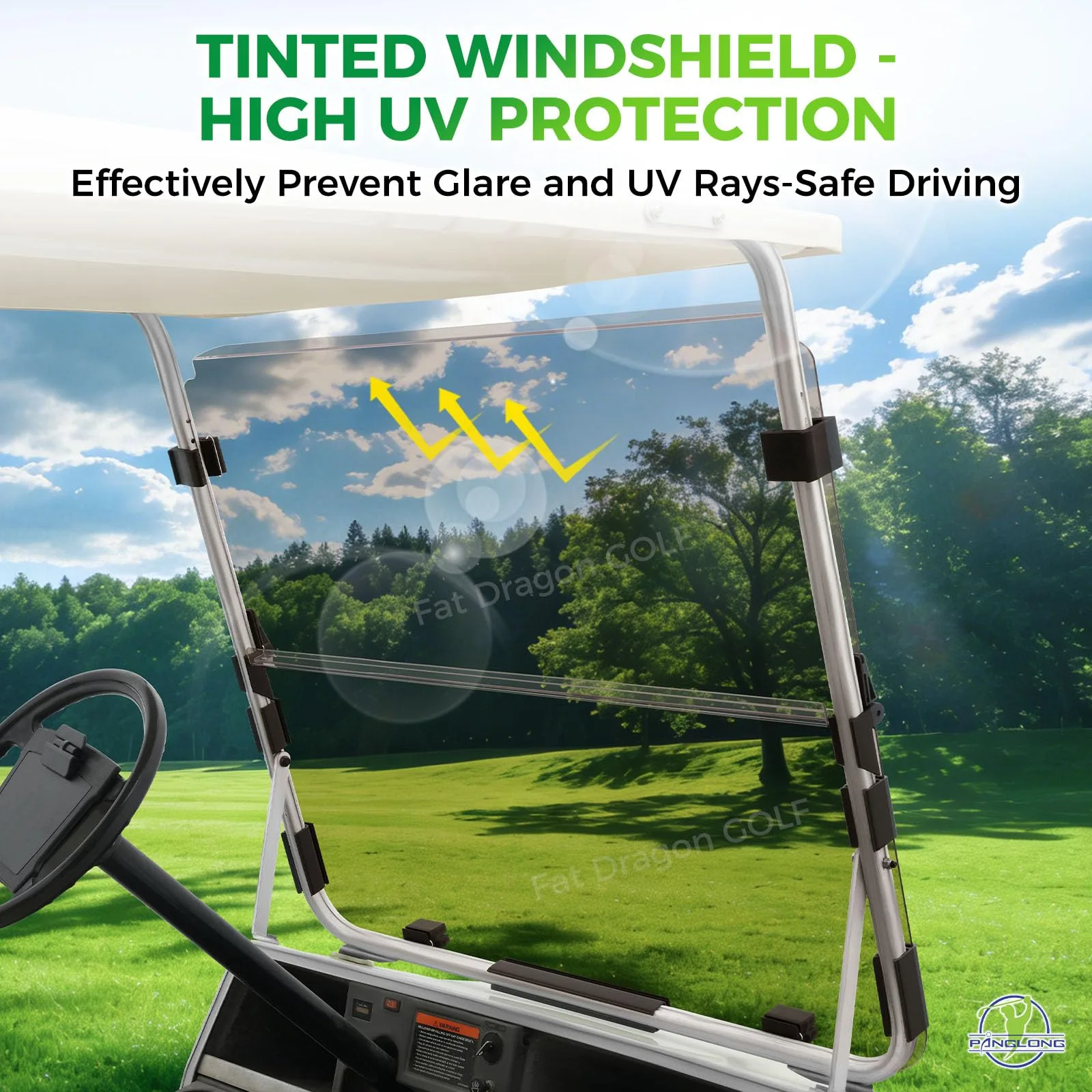 Panglong FDG-199 Tinted Windshield for Club Car DS image 4