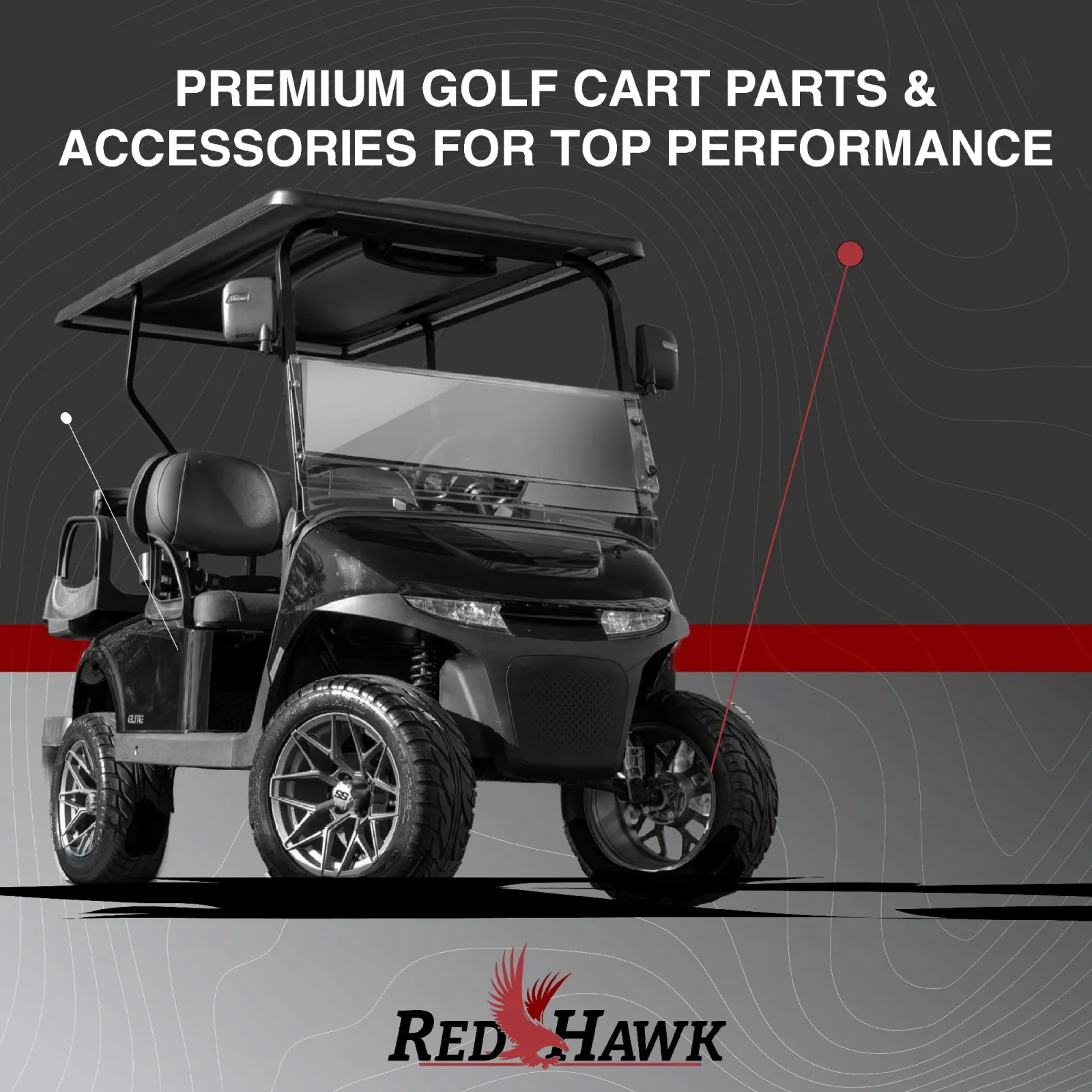 Red Hawk SEAT-2756 Hinge Repair Plate for Club Car Tempo & Precedent (2004+) image 2