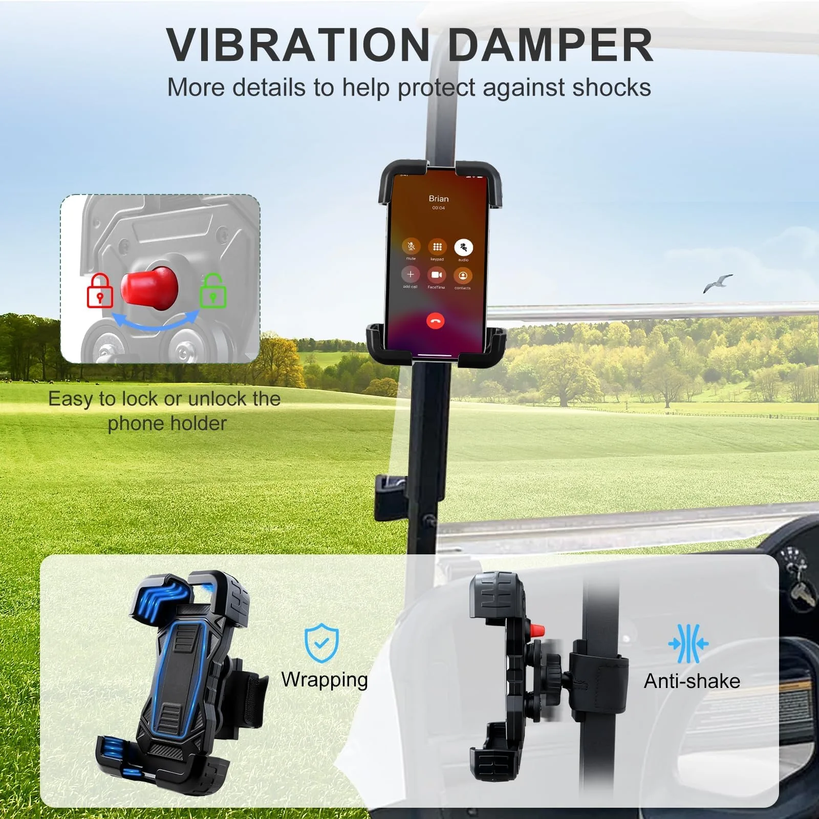 iLSKW Magnetic Golf Cart Phone Holder for EZGO and Yamaha image 4