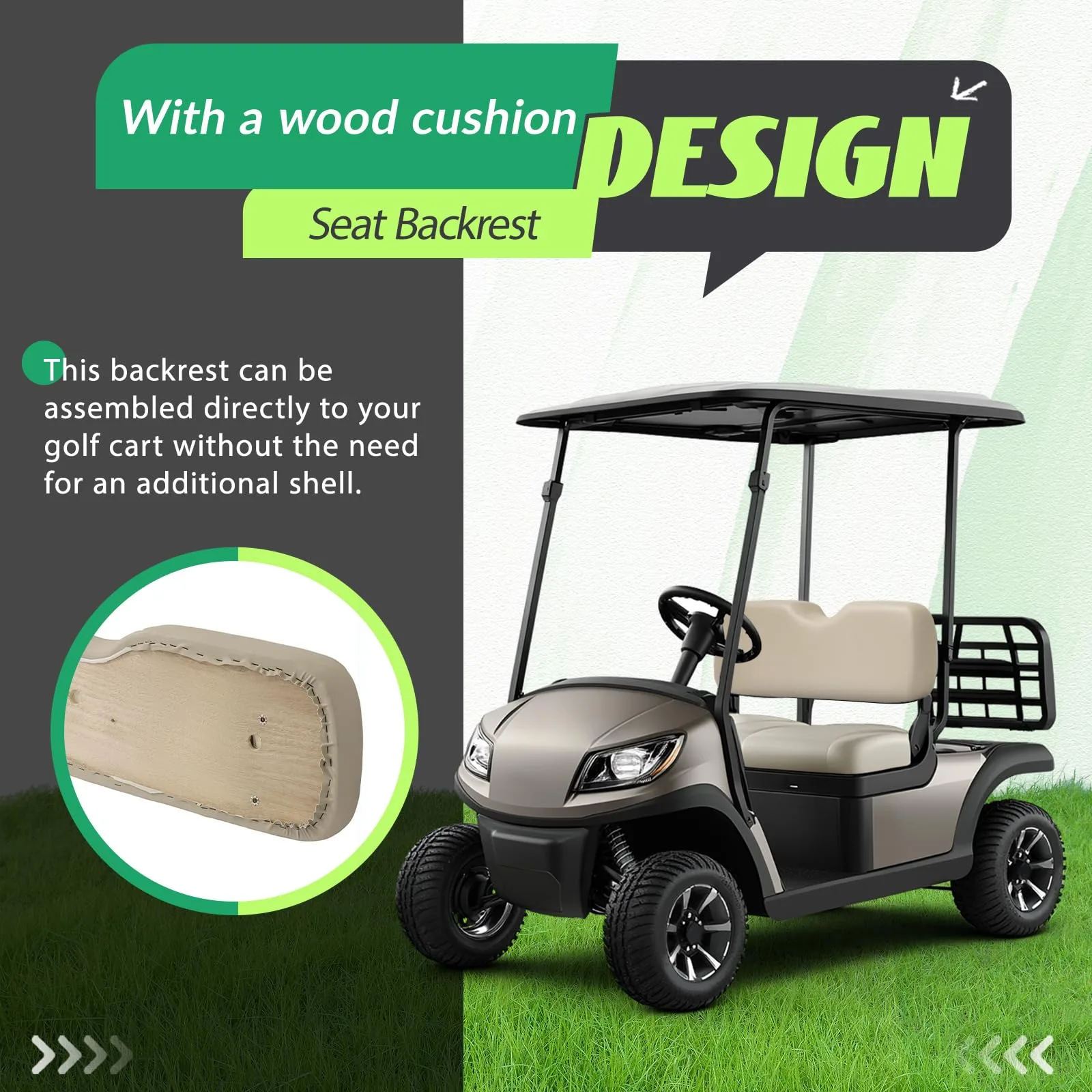 WUTIST Front Seat Cushion & Backrest for E-Z-GO RXV (GO-5056) image 3