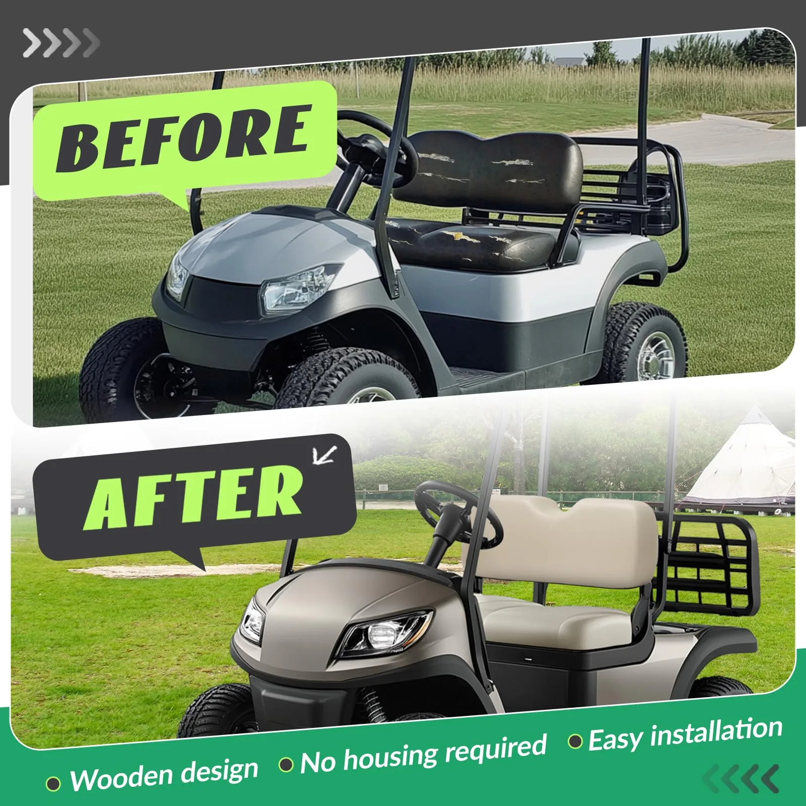 WUTIST Front Seat Cushion & Backrest for E-Z-GO RXV (GO-5056) image 4