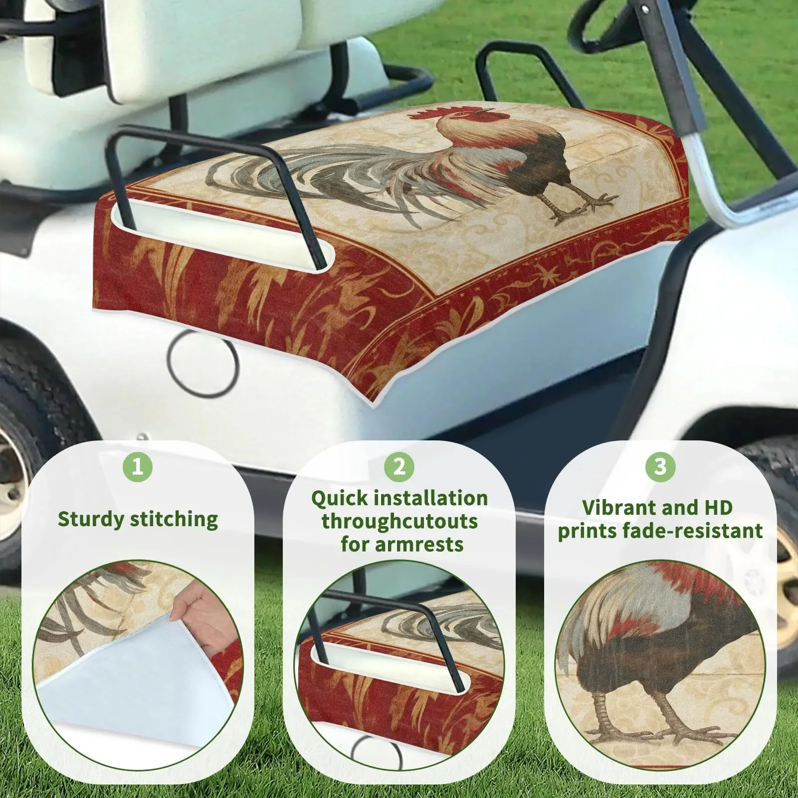 Tiveruda Golf Cart Seat Cover for Double Seats, 51 x 31 in image 3