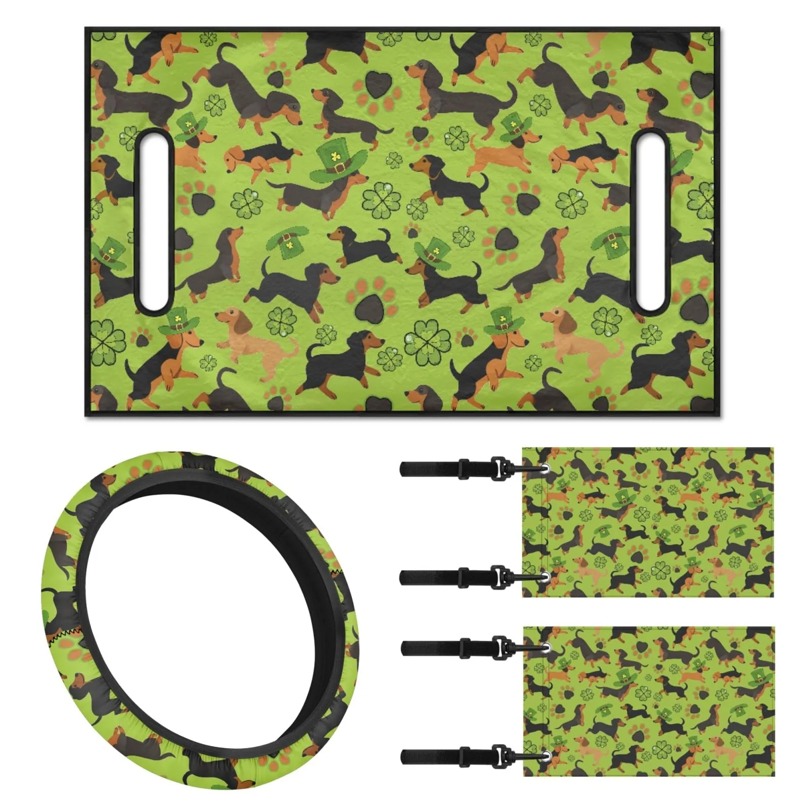 INSTANTARTS Golf Cart Seat Covers and Steering Wheel Set