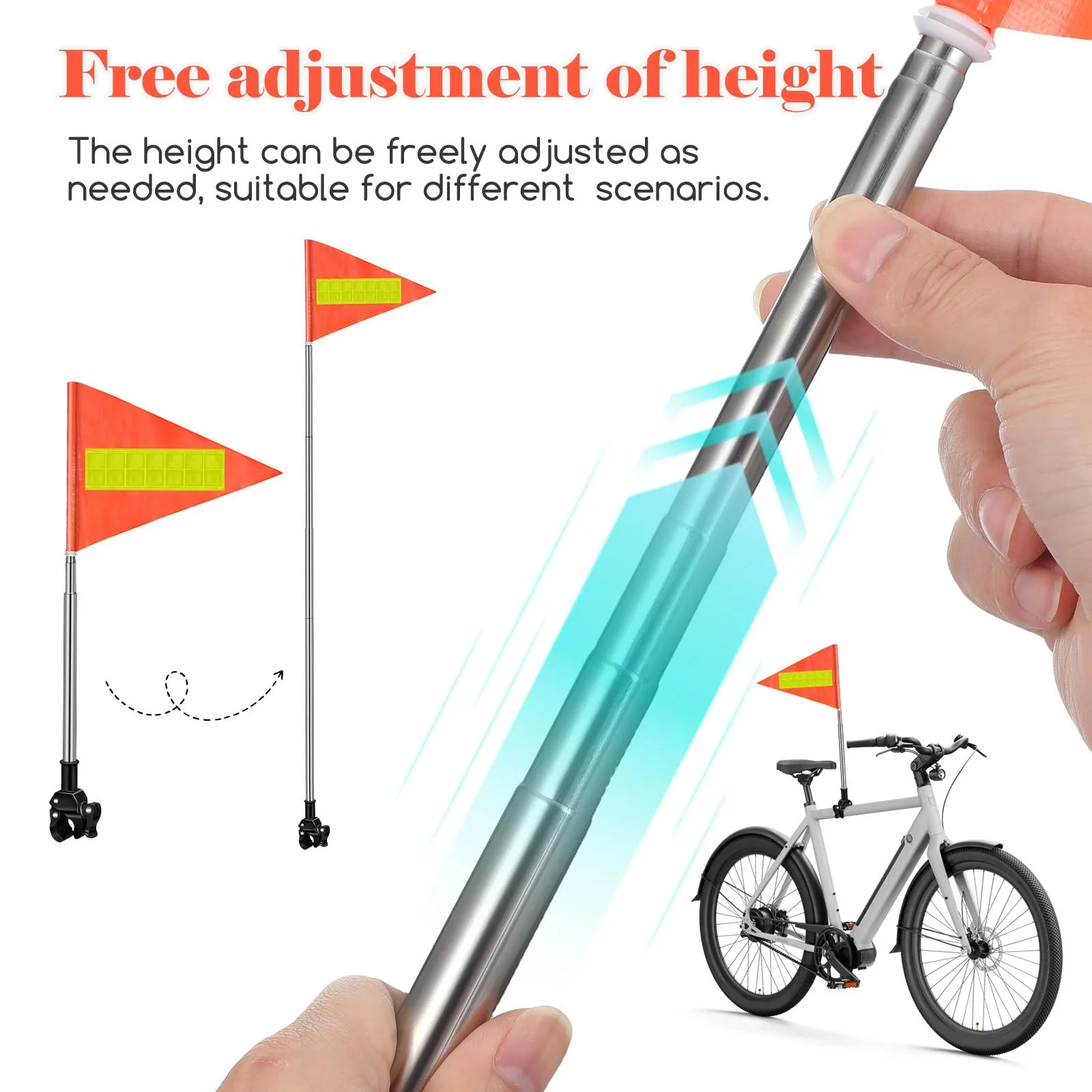 DOITOOL Reflective Golf Cart Safety Flag with Telescopic Pole image 4