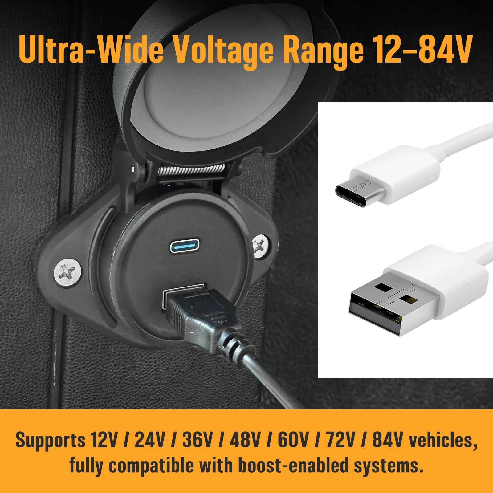 UYA UYA-21291 12–84V Dual USB Charger PD3.0 & QC3.0 for Club Car image 4