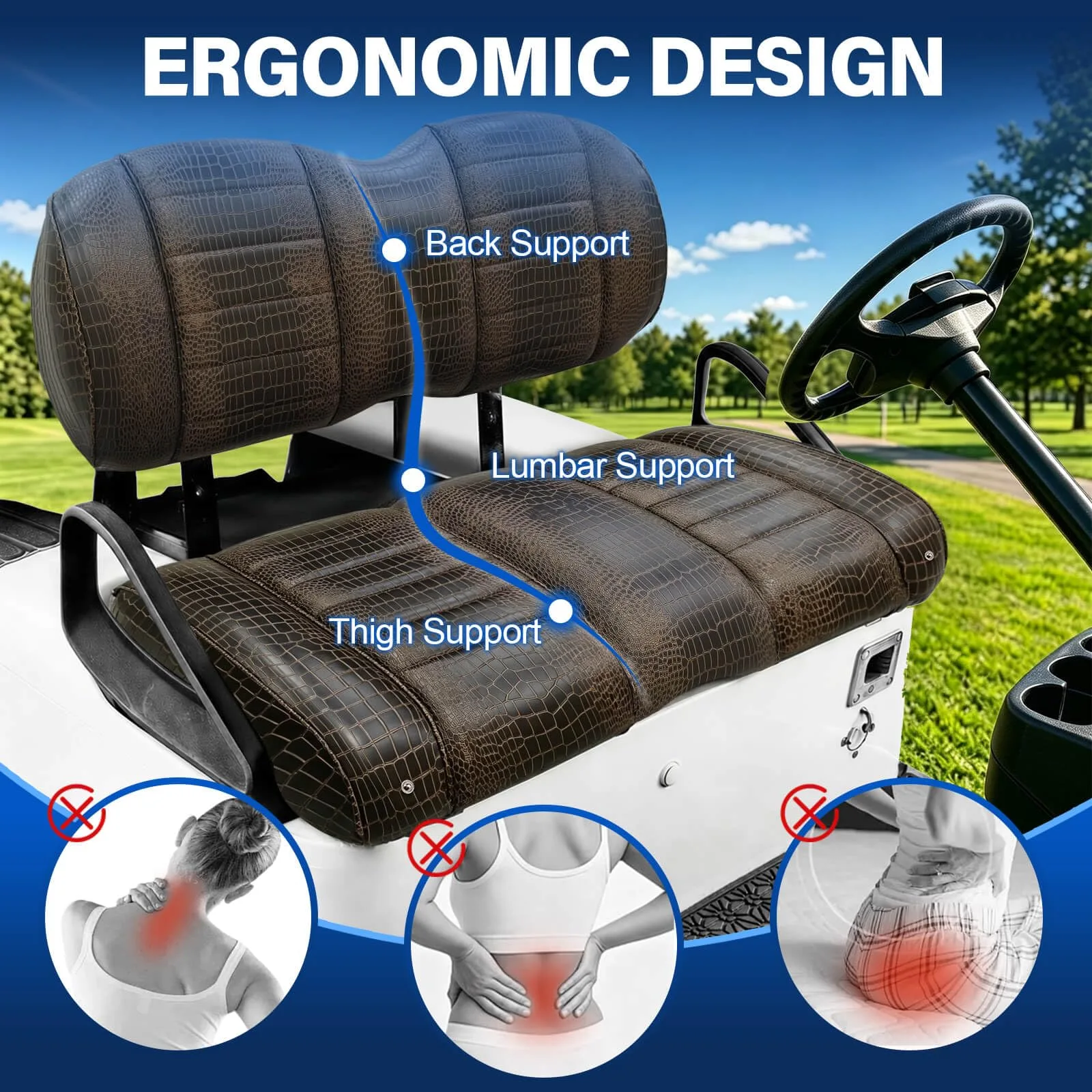 NOKINS Front Seat Cushion Kit for E-Z-GO TXT and RXV image 4