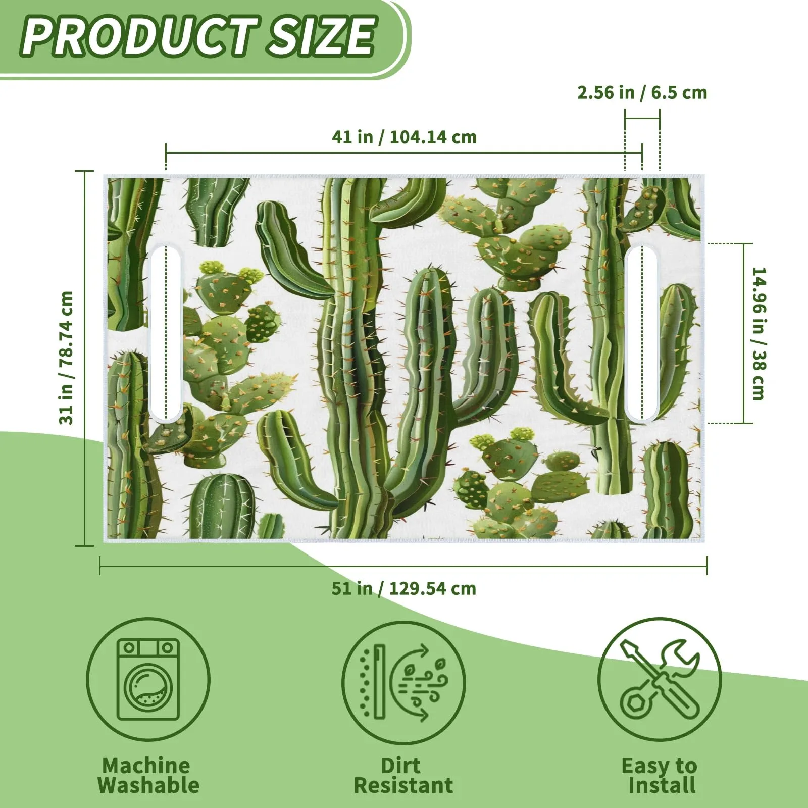 Tiveruda Cactus Golf Cart Seat Cover for Double Seats image 2