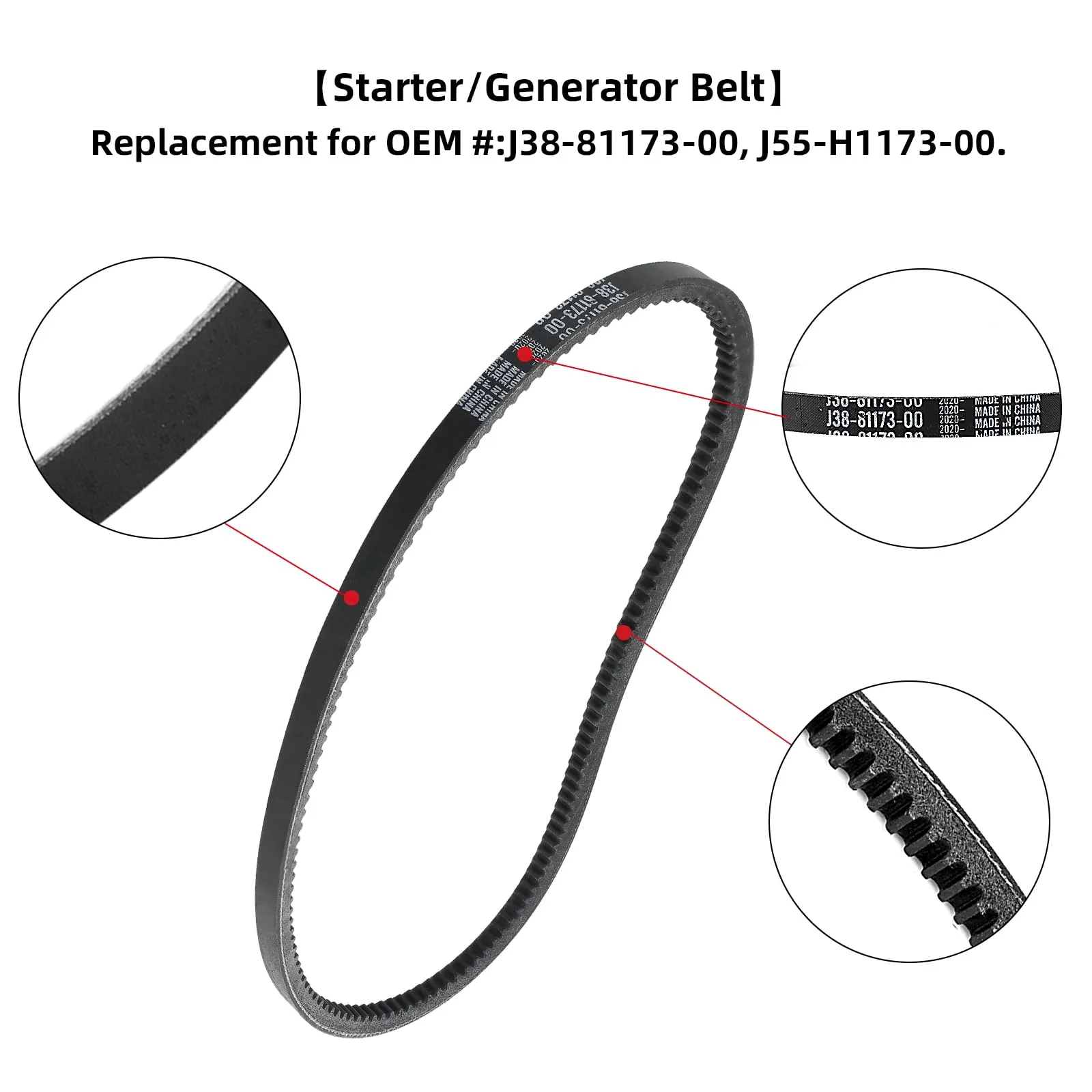 Roykaw Yamaha G29 Drive and Starter Generator Belt Kit image 4