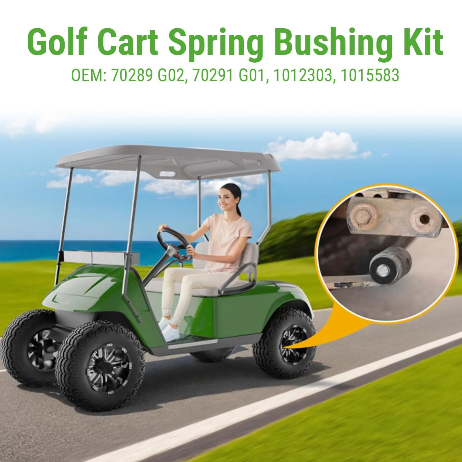 KIMISS Rear Leaf Spring Bushing Kit for E-Z-GO TXT image 3