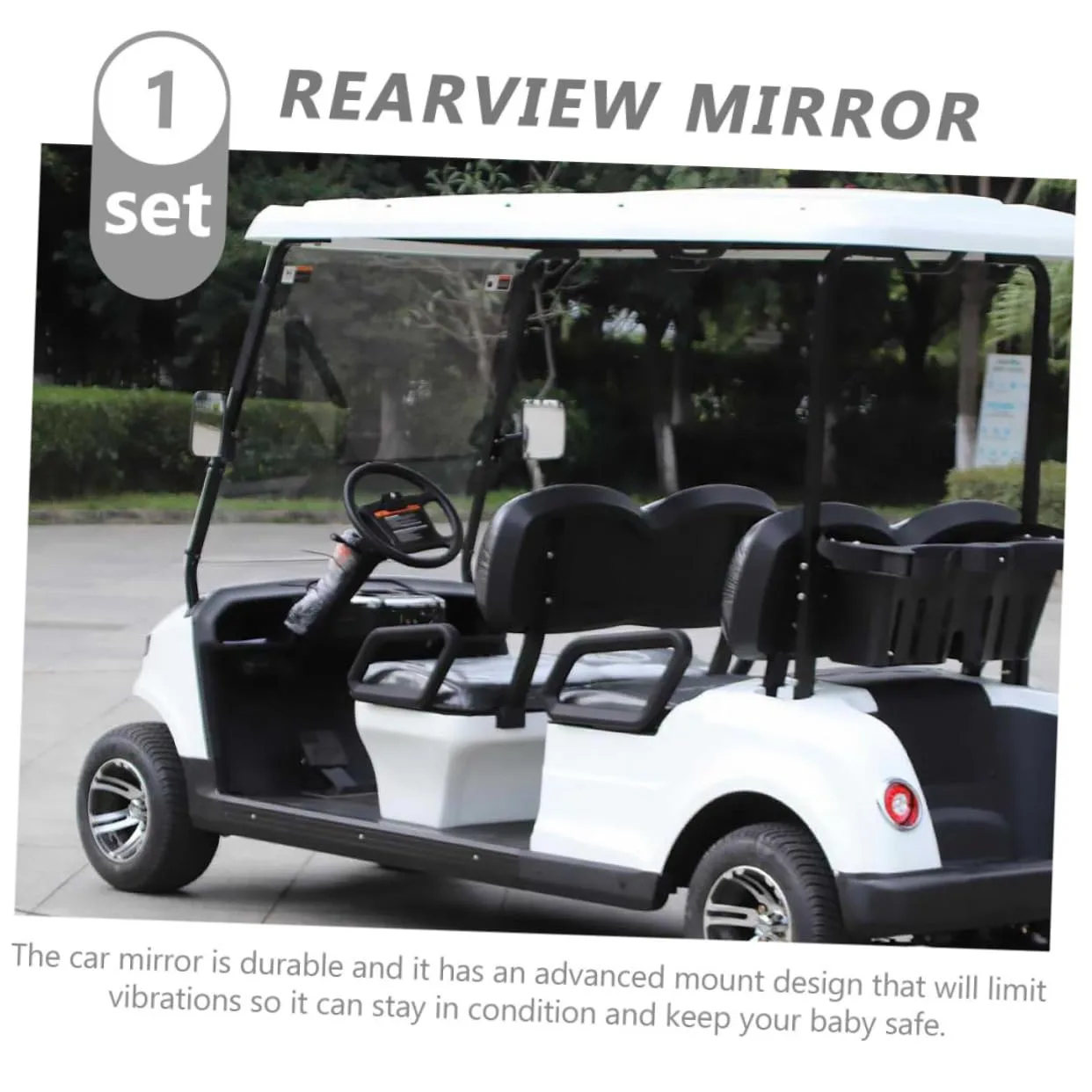 Parliky Golf Cart Wide-Angle Rearview Mirror image 2