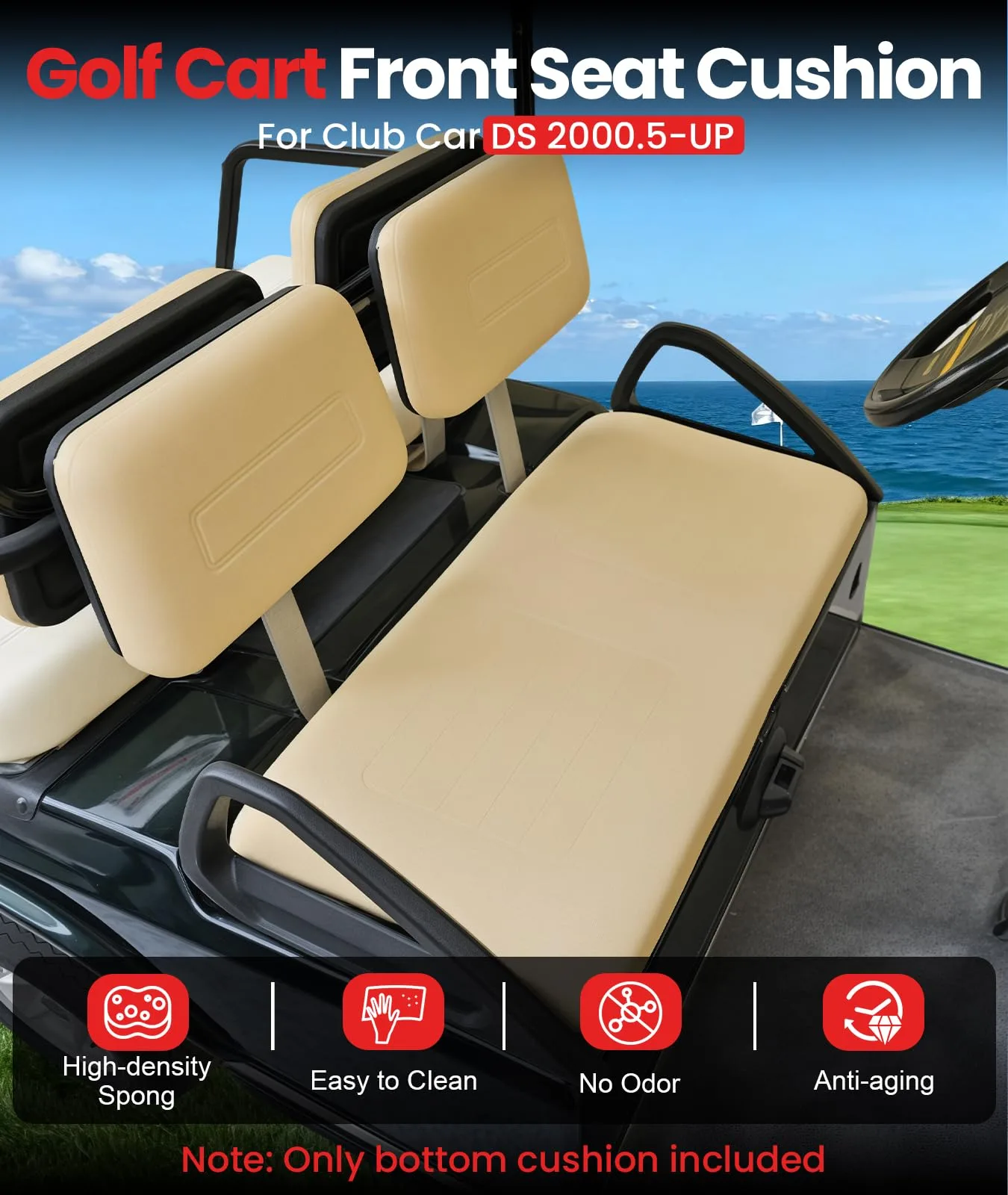 CASISPRO Club Car DS Front Seat Bottom Cushion Beige image 2