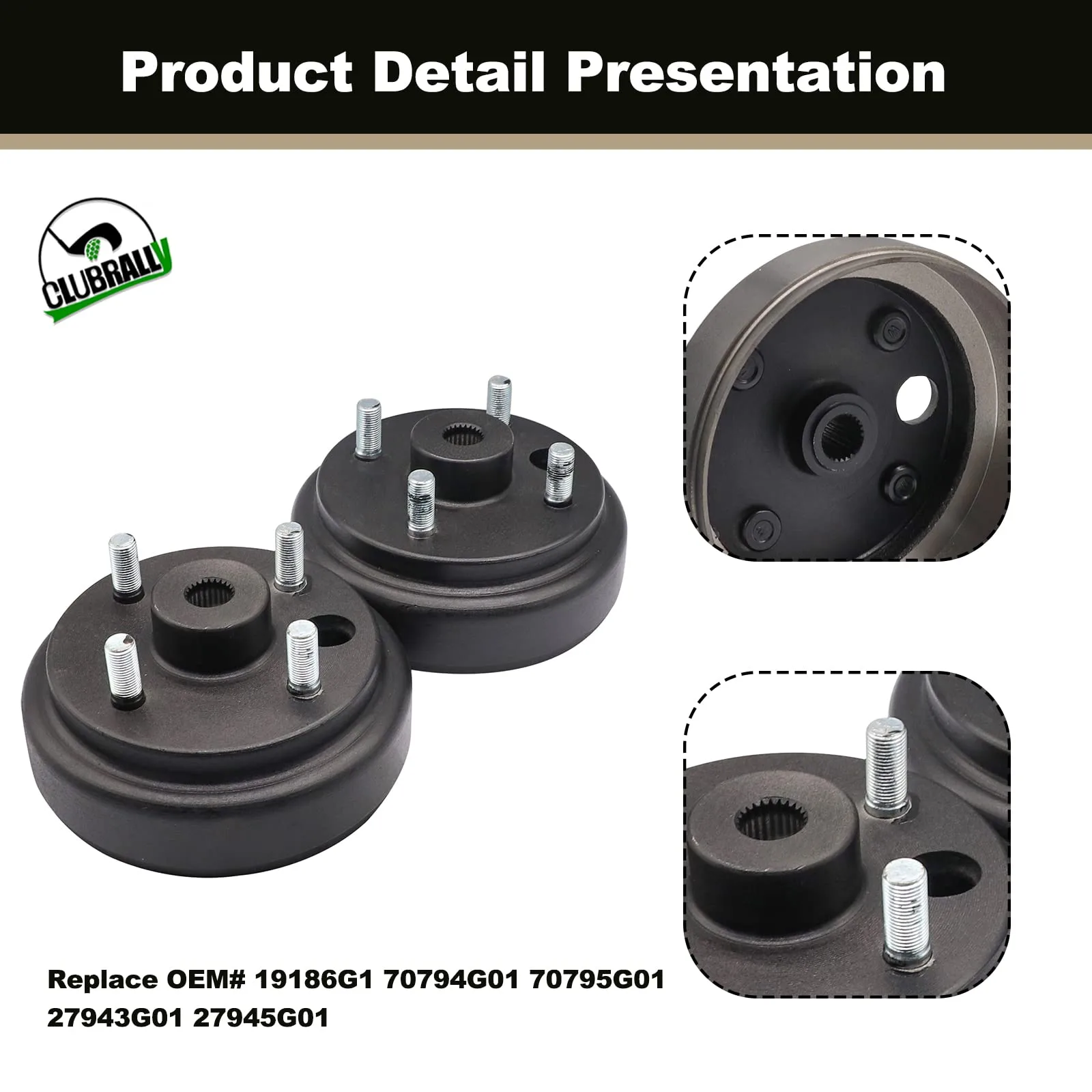 CLUBRALLY E-Z-GO TXT Brake Drum and Shoe Kit 1996-2008 image 3